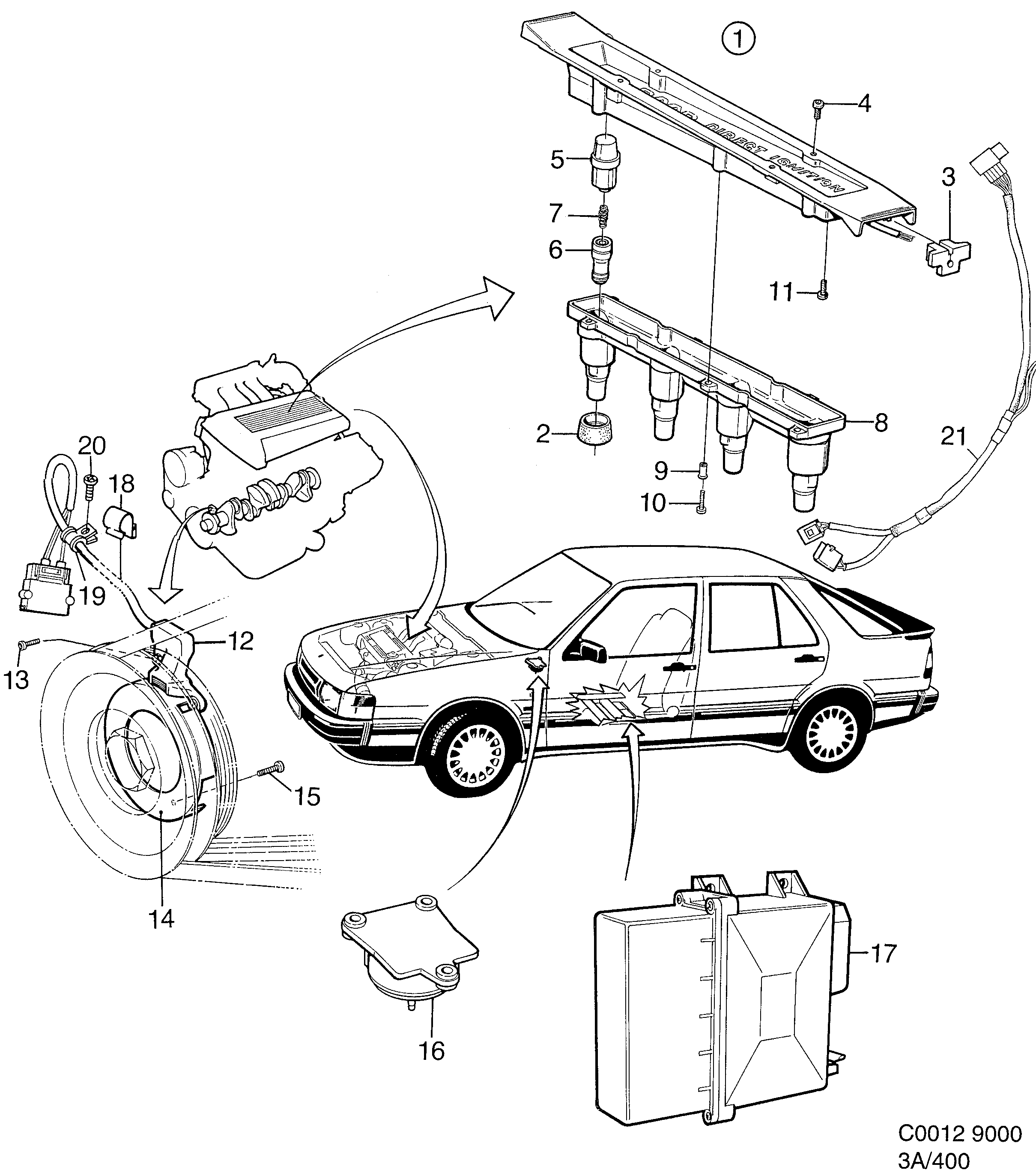 Saab 9000 SAAB DI diagram