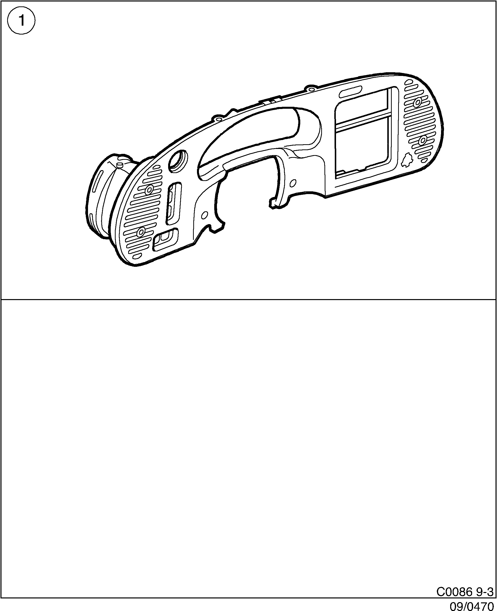 Saab 9-3 (9400) Instrument plate carbon fiber/titanium diagram