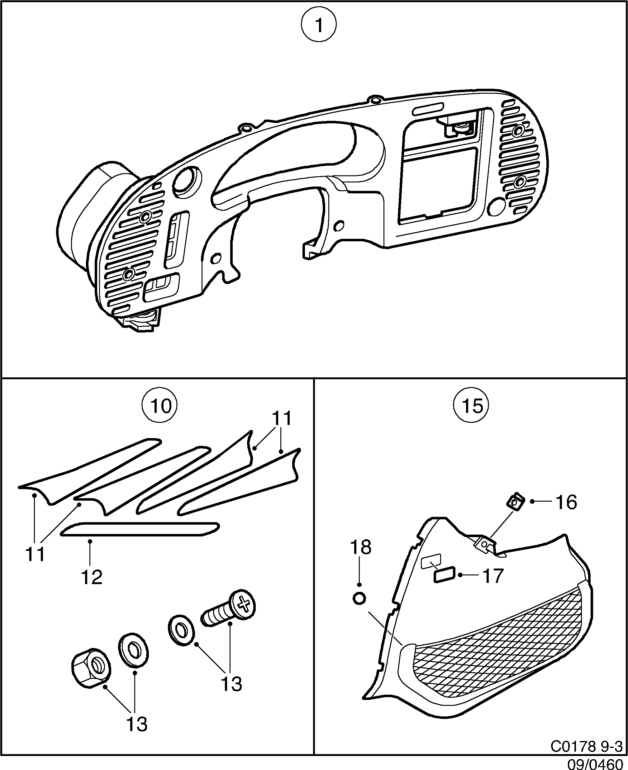 Saab 9-3 (9400) Wooden panel Net pocket diagram