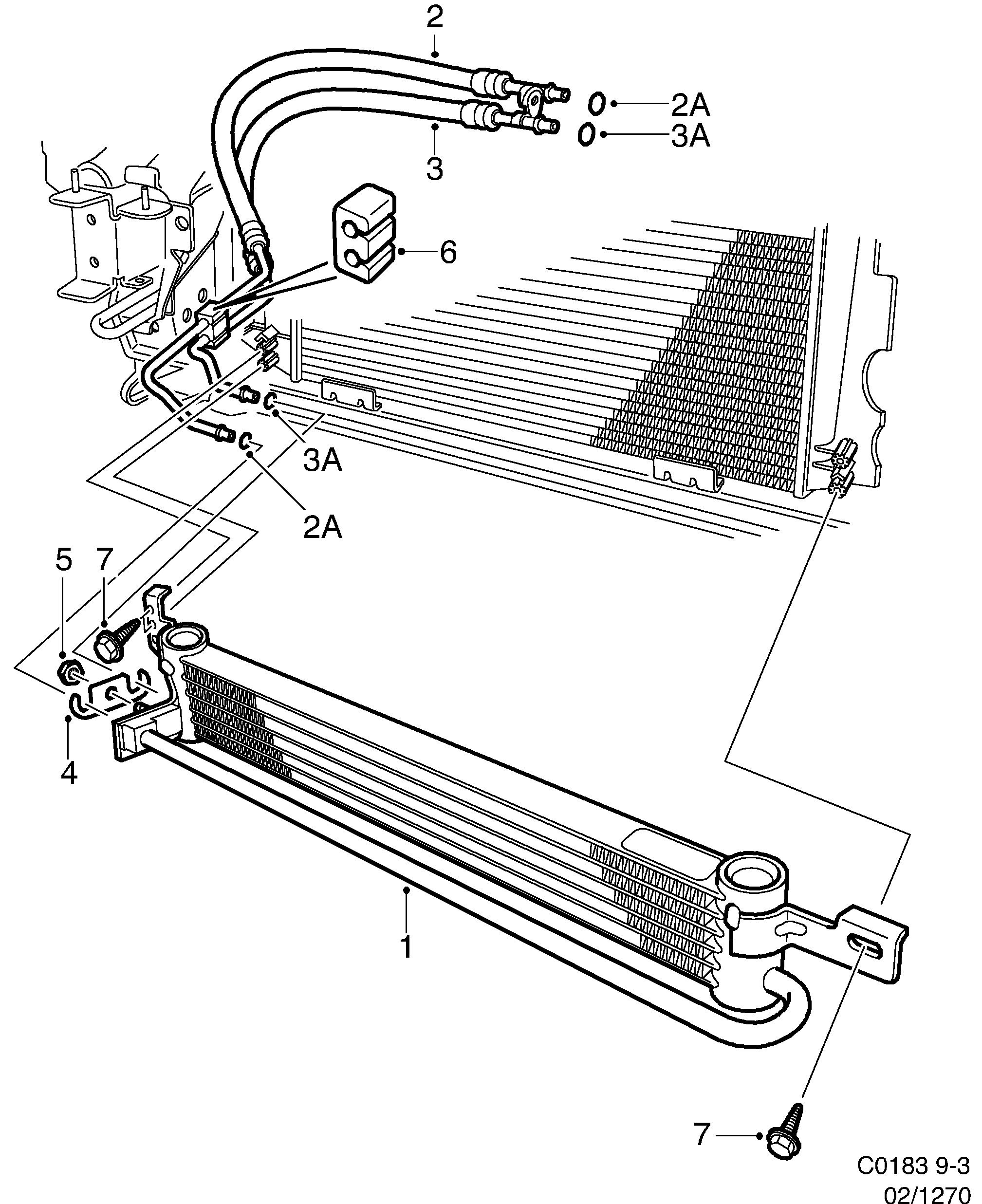 Saab 9-3 (9400) Air oil cooler Engine diagram