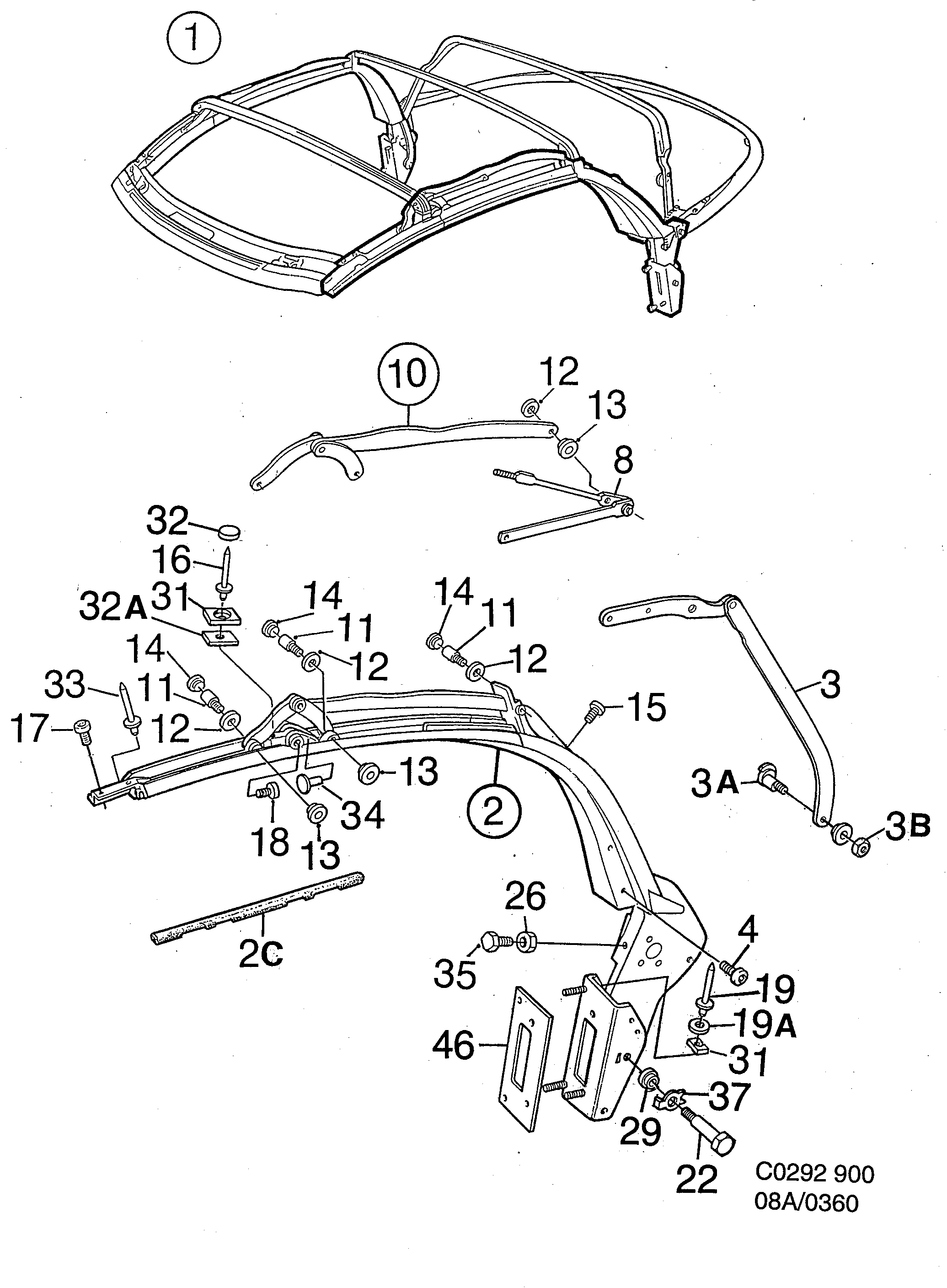 Saab 900 Side member diagram