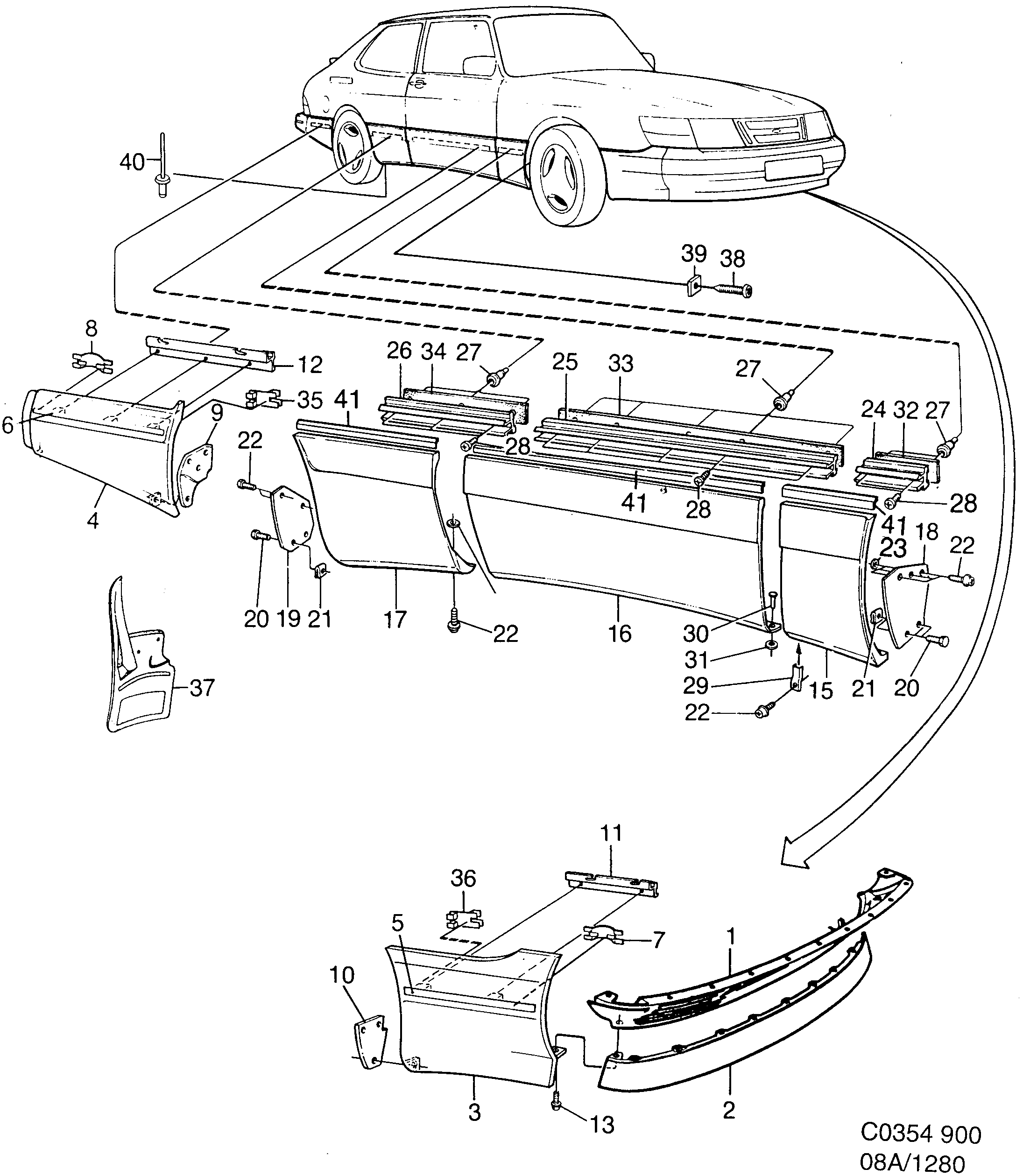 Saab 900 Aero kit ''SPG'' diagram