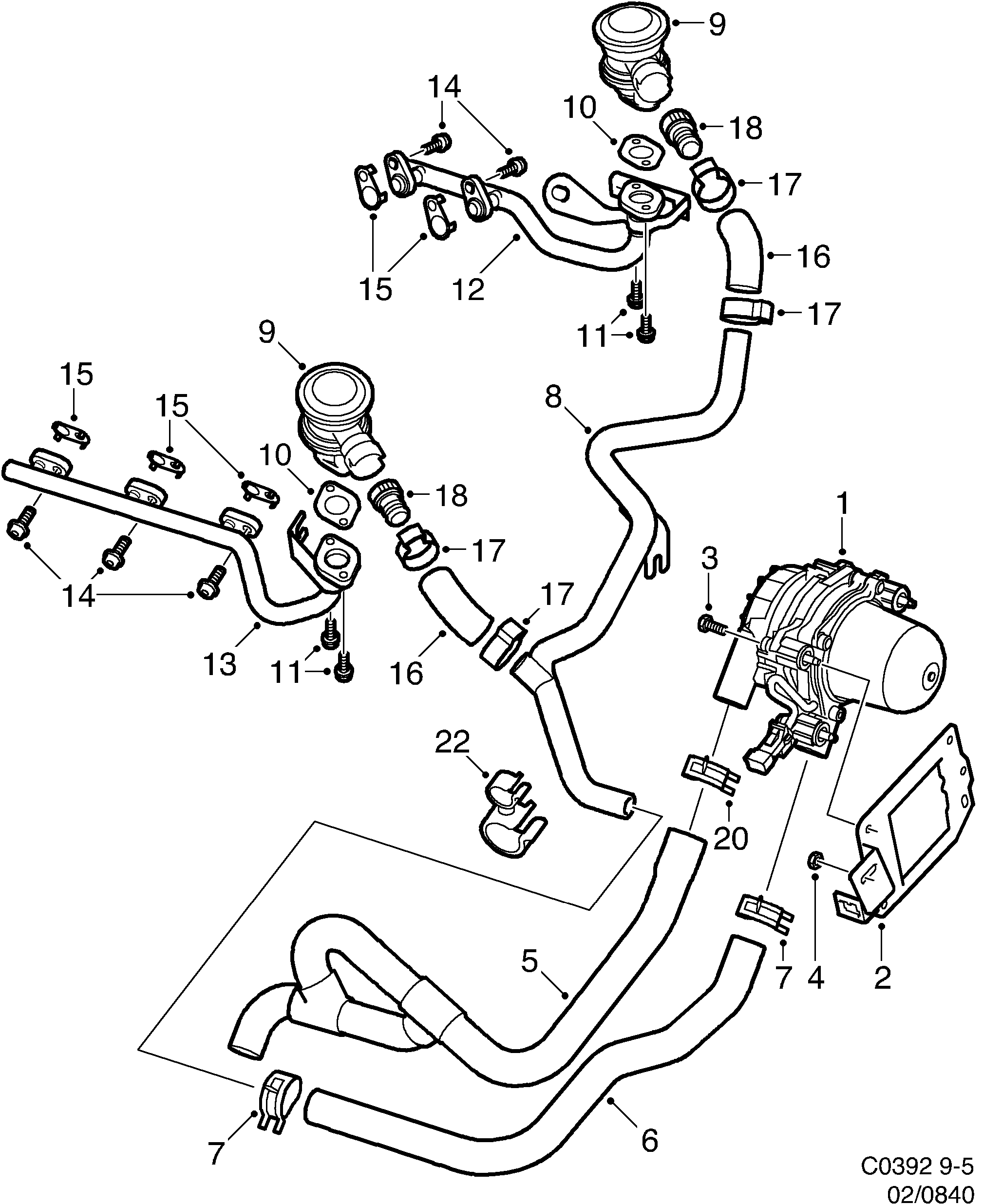 Saab 9-5 (9600) SAI diagram