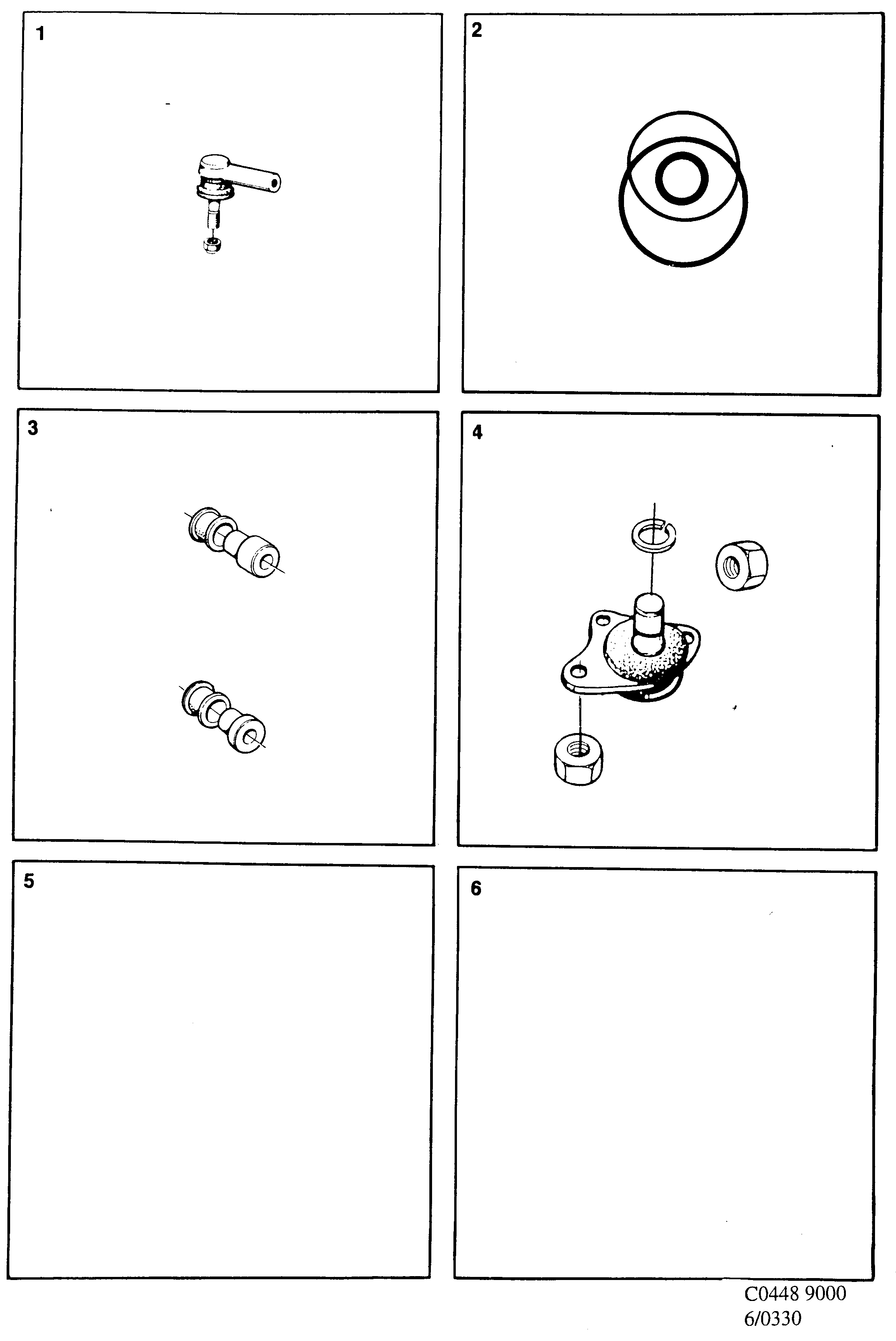 Saab 9000 Front end Steering device diagram