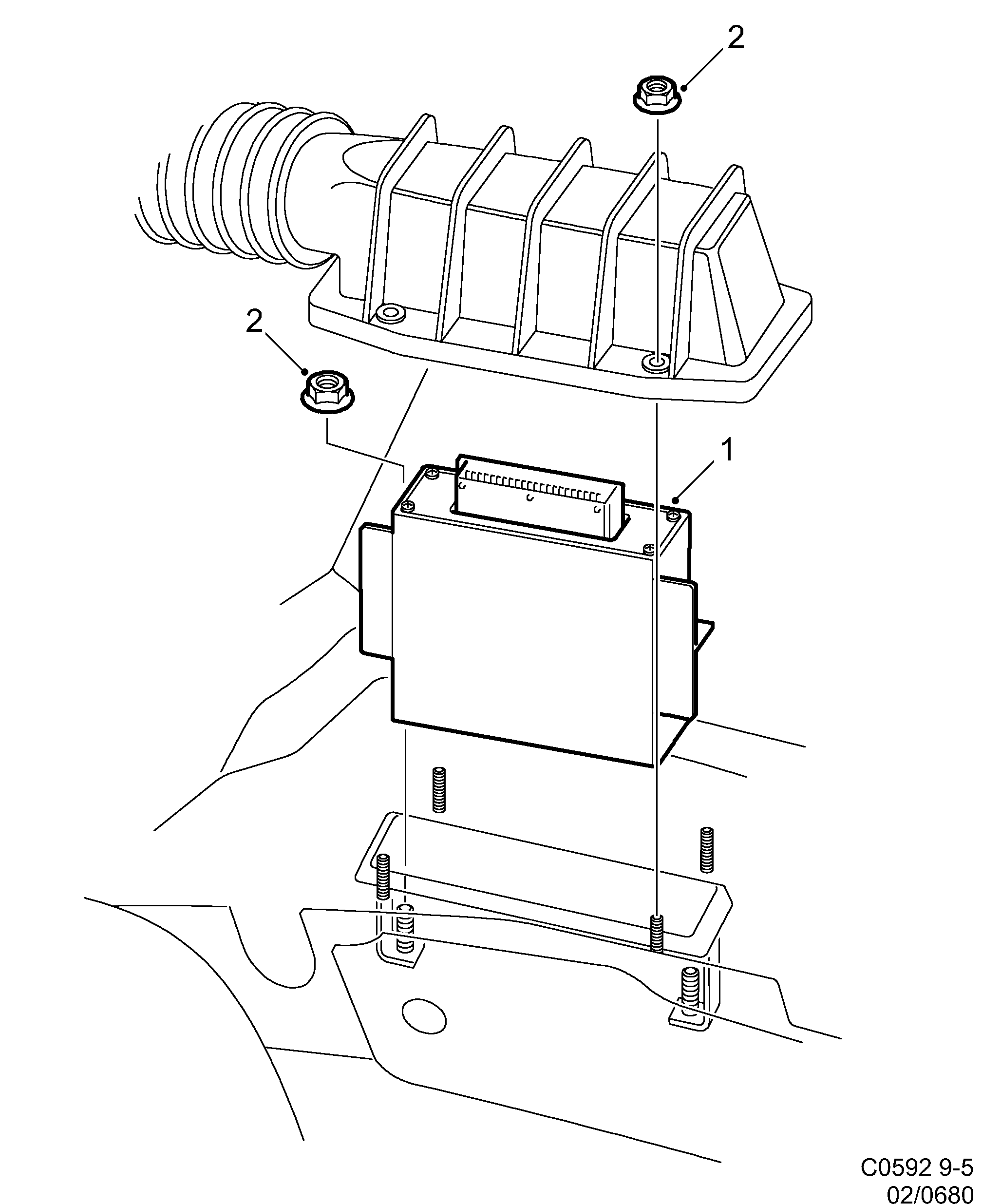 Saab 9-5 (9600) Engine control module TRIONIC diagram