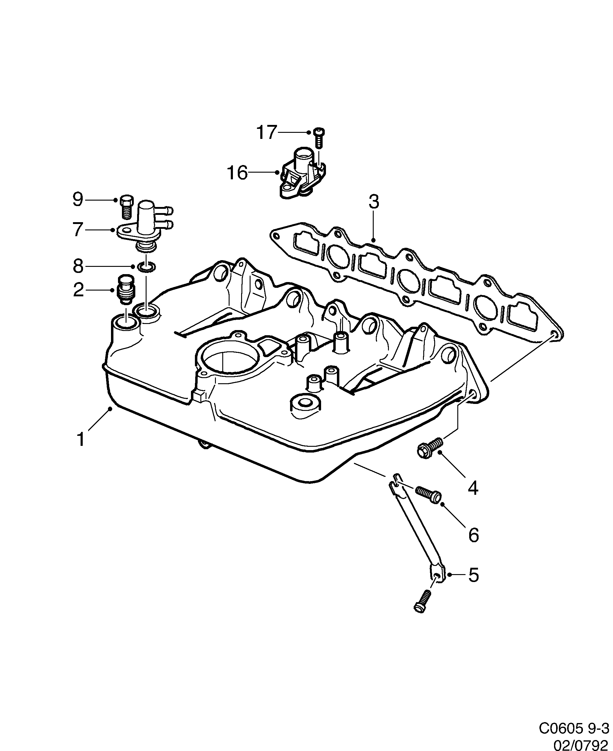Saab 9-3 (9400) Intake manifold diagram