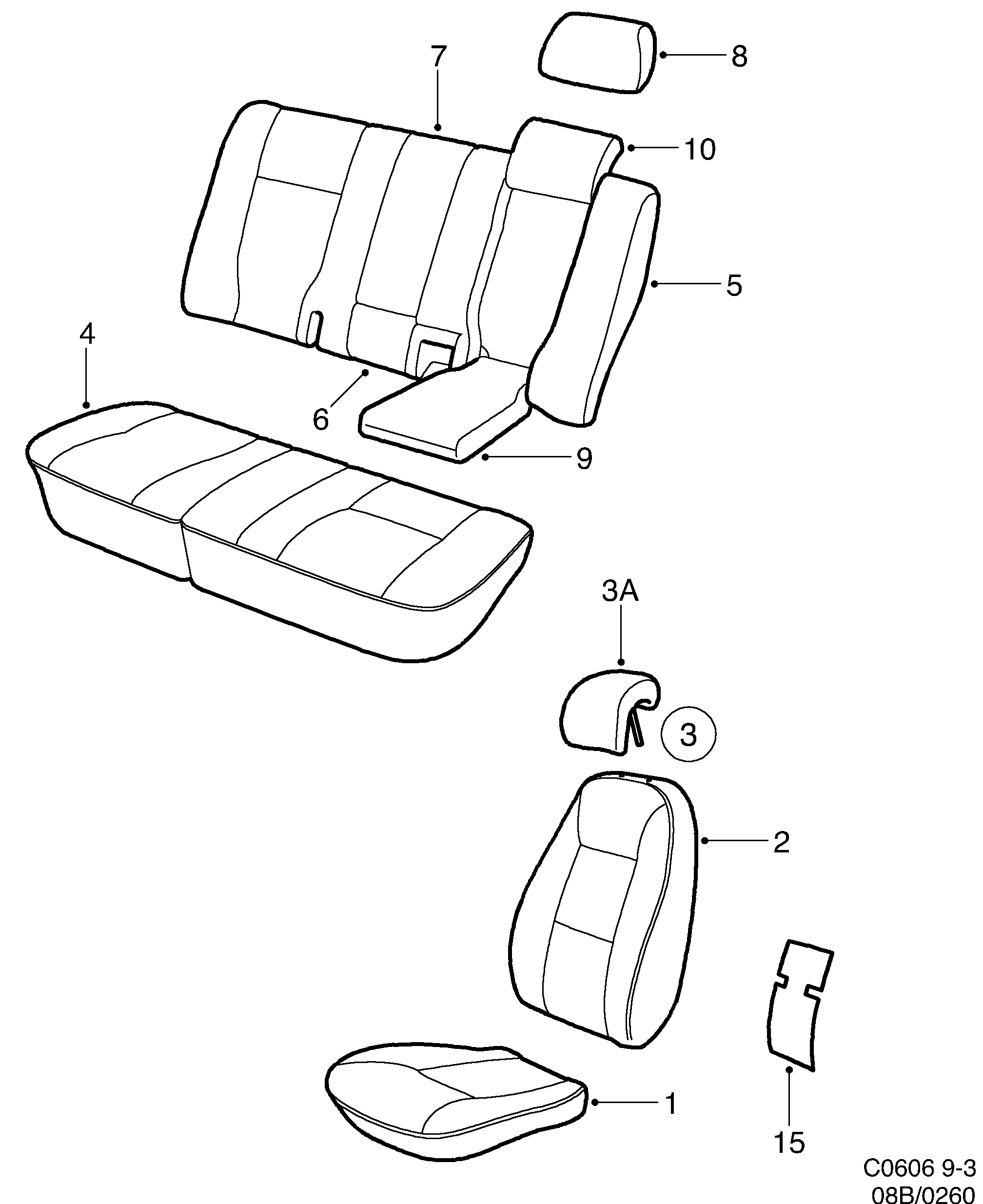 Saab 9-3 (9400) Covers diagram