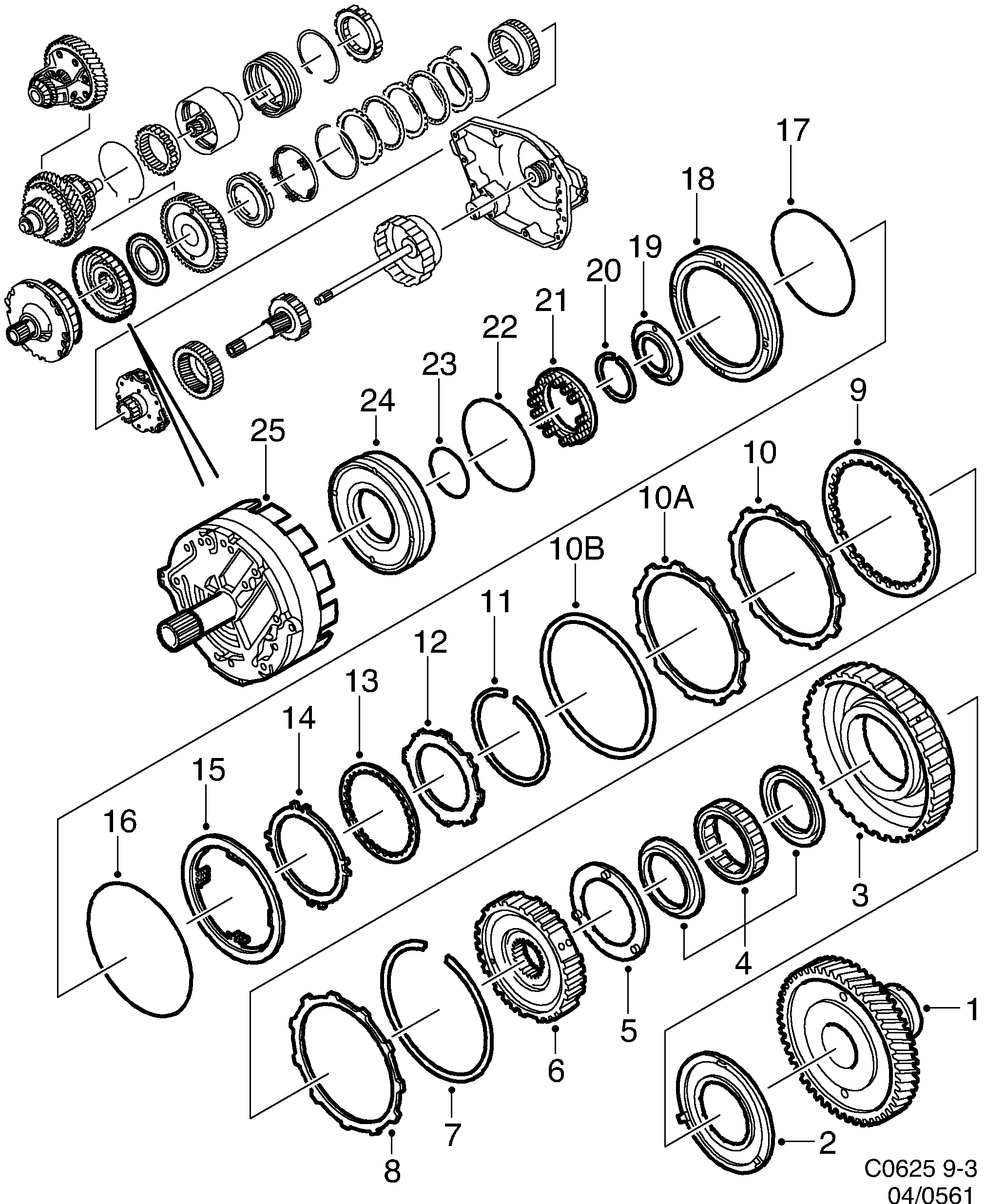 Saab 9-3 (9400) Freewheel F1 Brakes B1 and B2 diagram