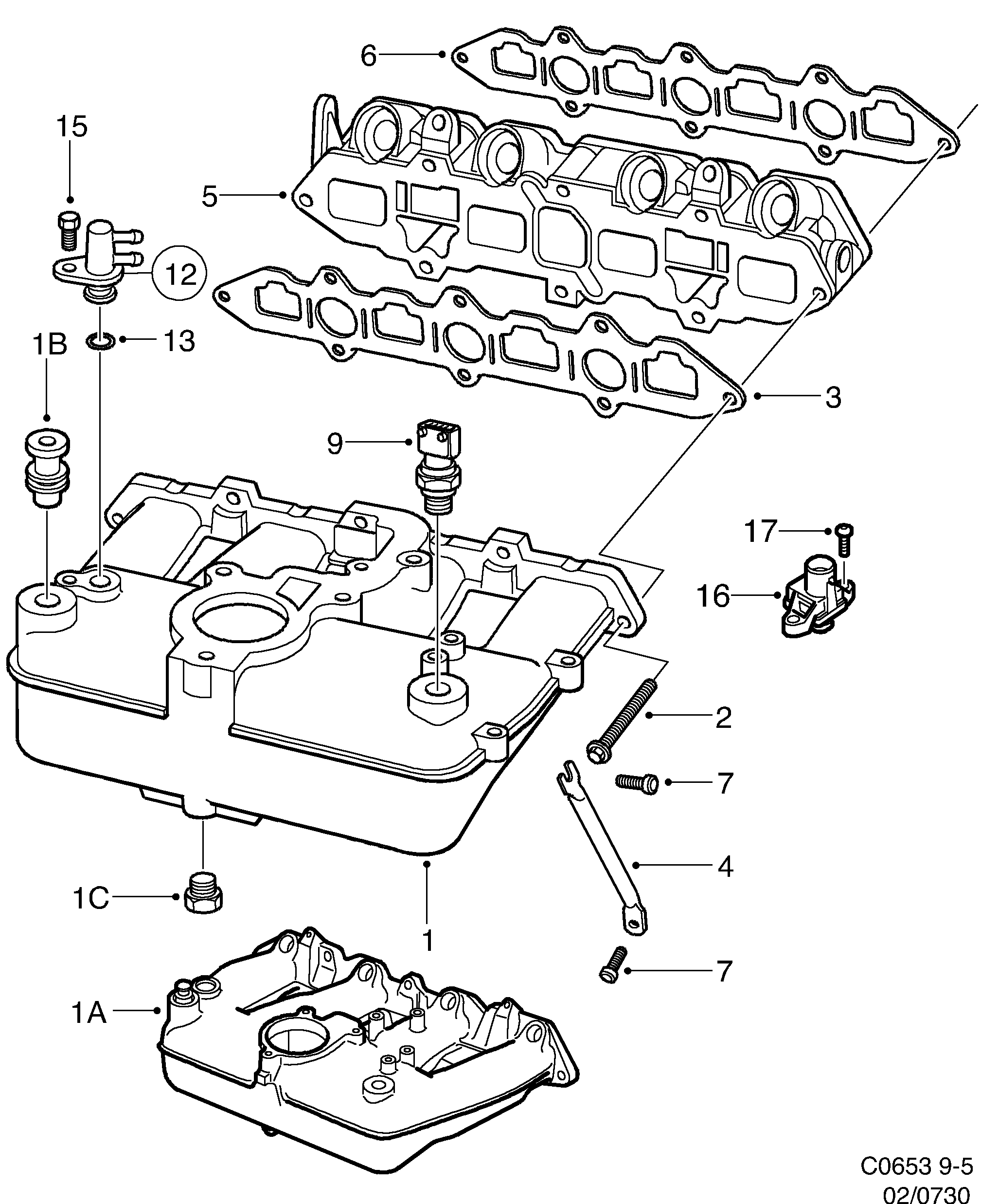 Saab 9-5 (9600) Intake manifold diagram