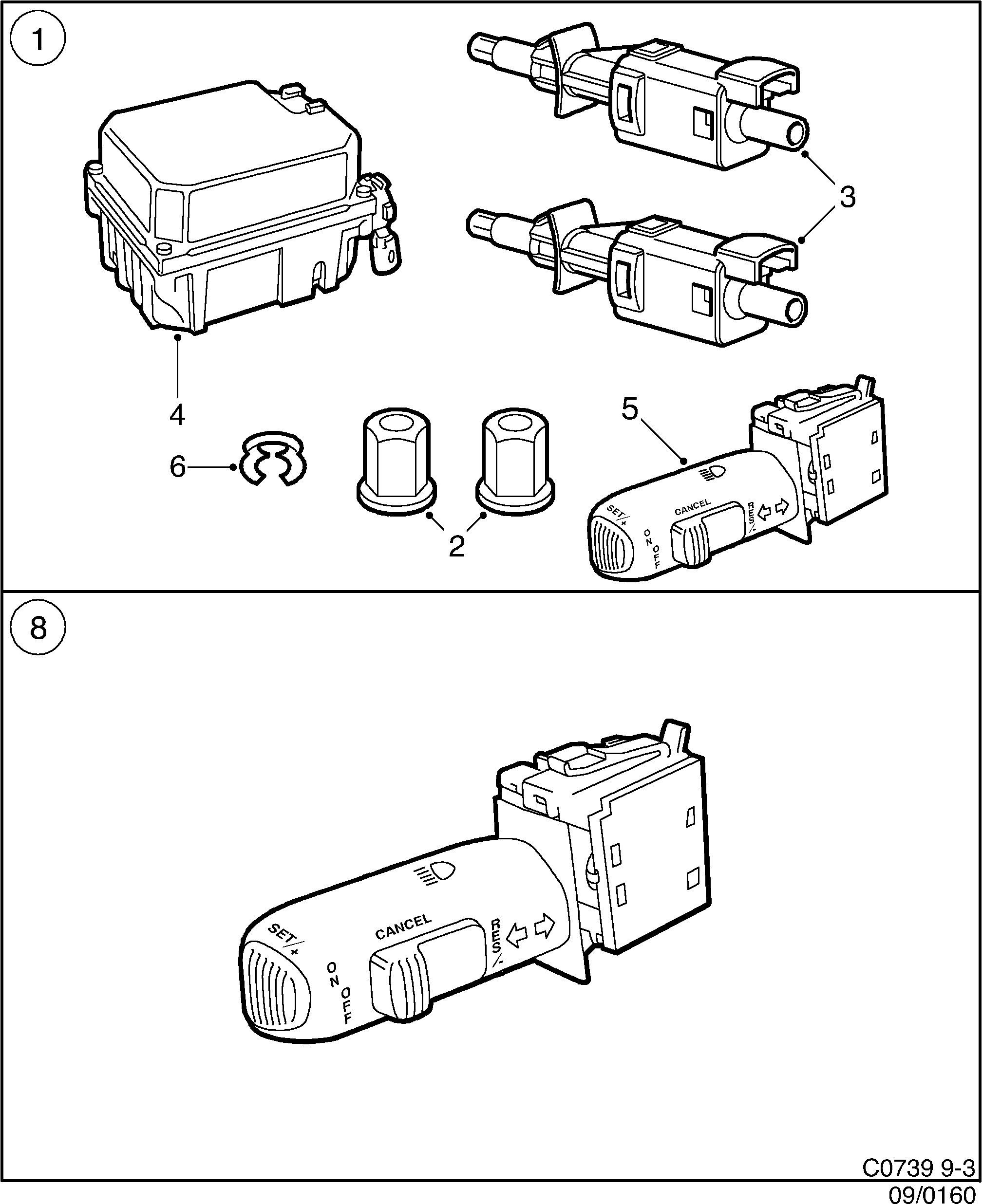 Saab 9-3 (9400) Speed control system diagram