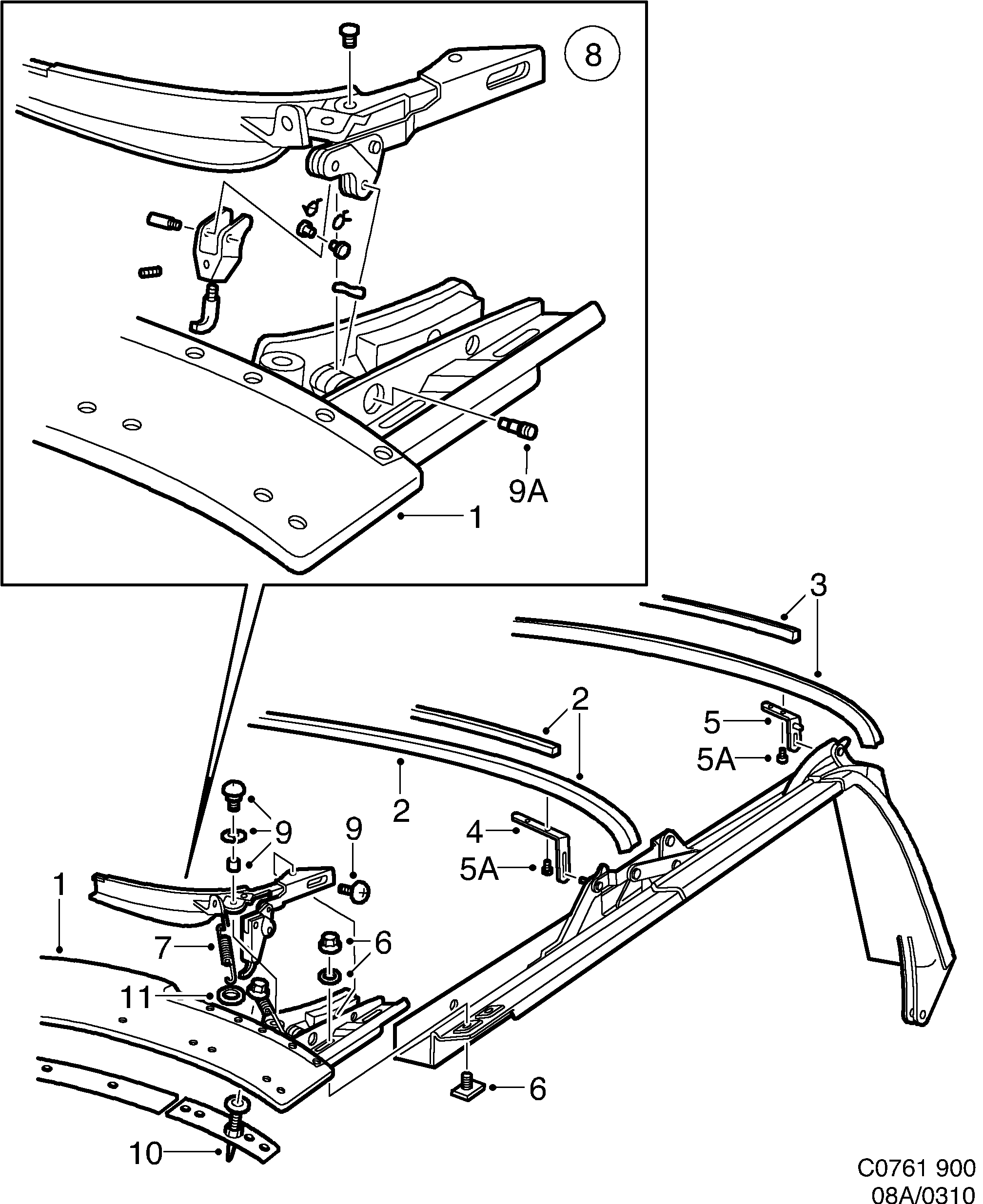 Saab 900 Bow 1, 2 and 3 Convertible diagram