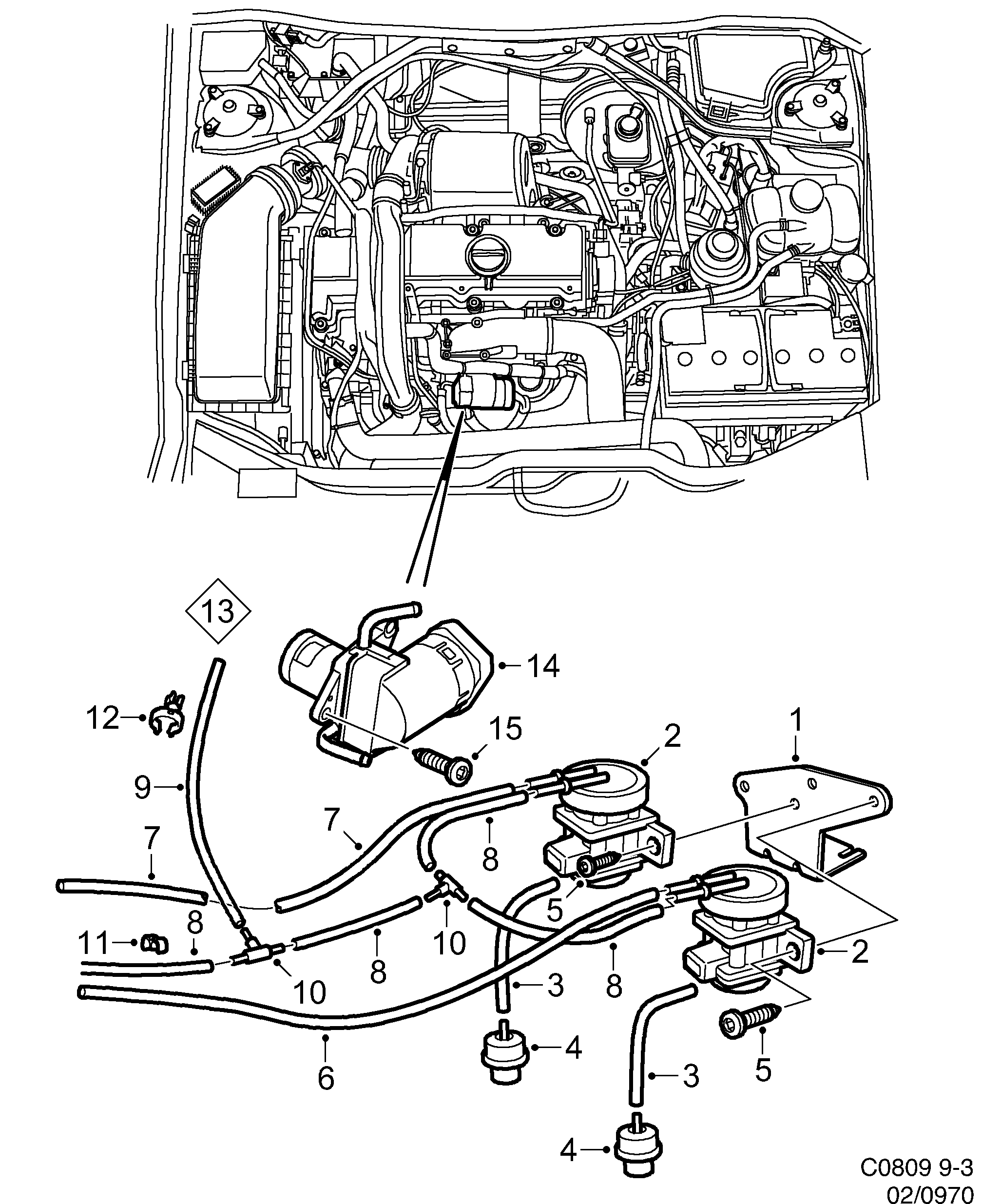 Saab 9-3 (9400) EGR system diagram