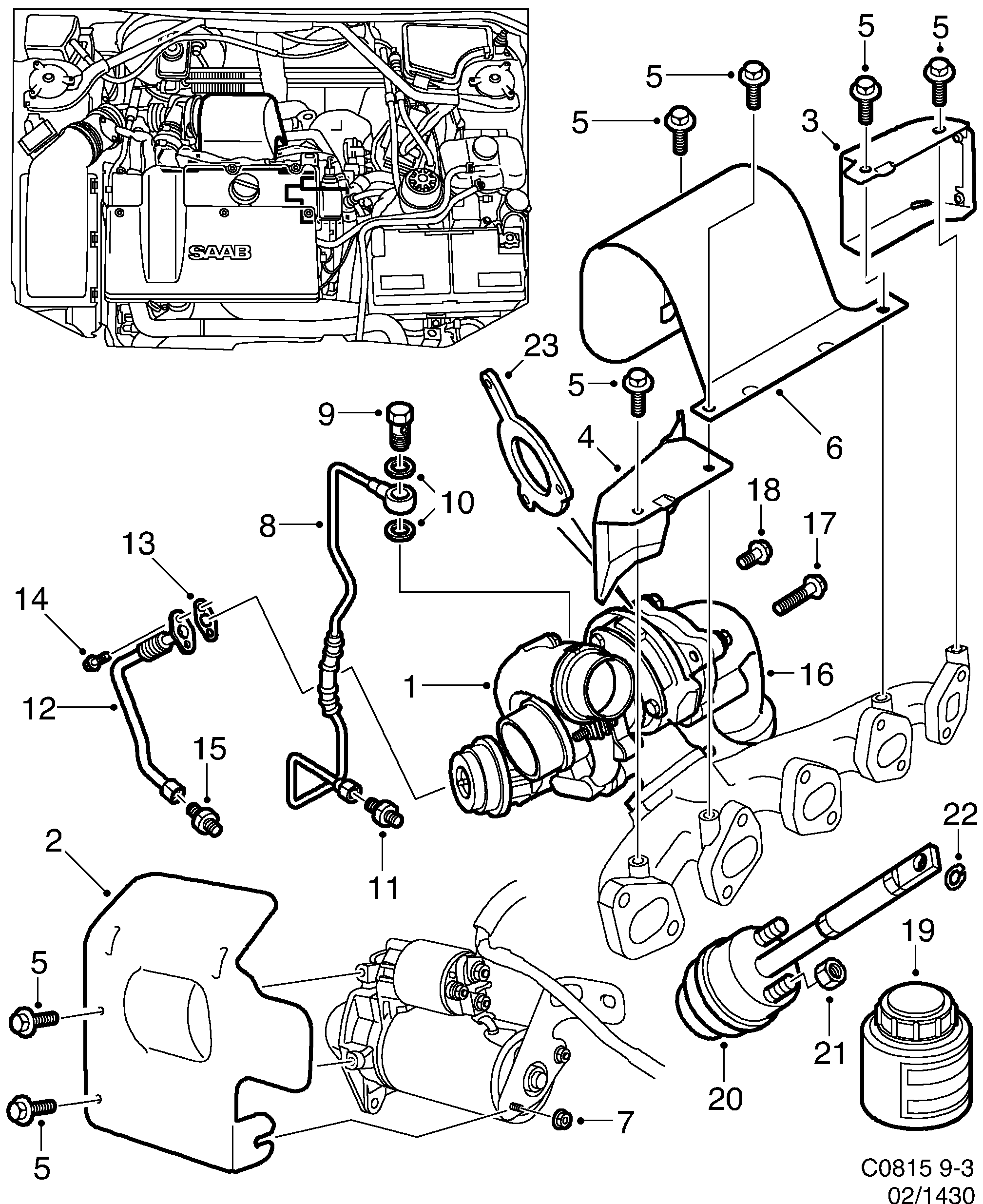 Saab 9-3 (9400) Turbocharger diagram