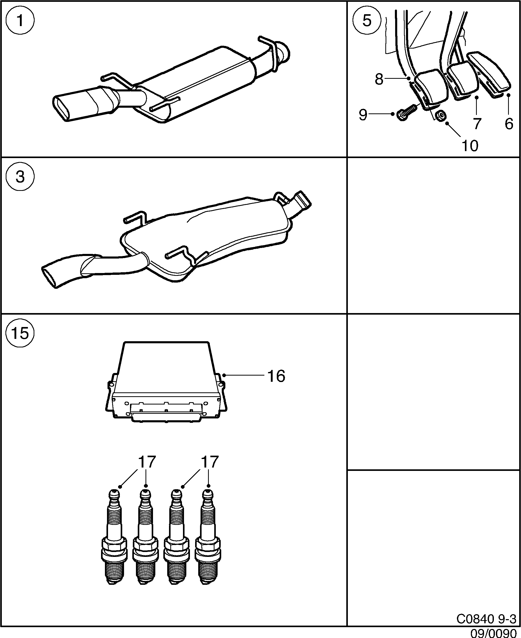 Saab 9-3 (9400) Exhaust system Tuning kit diagram
