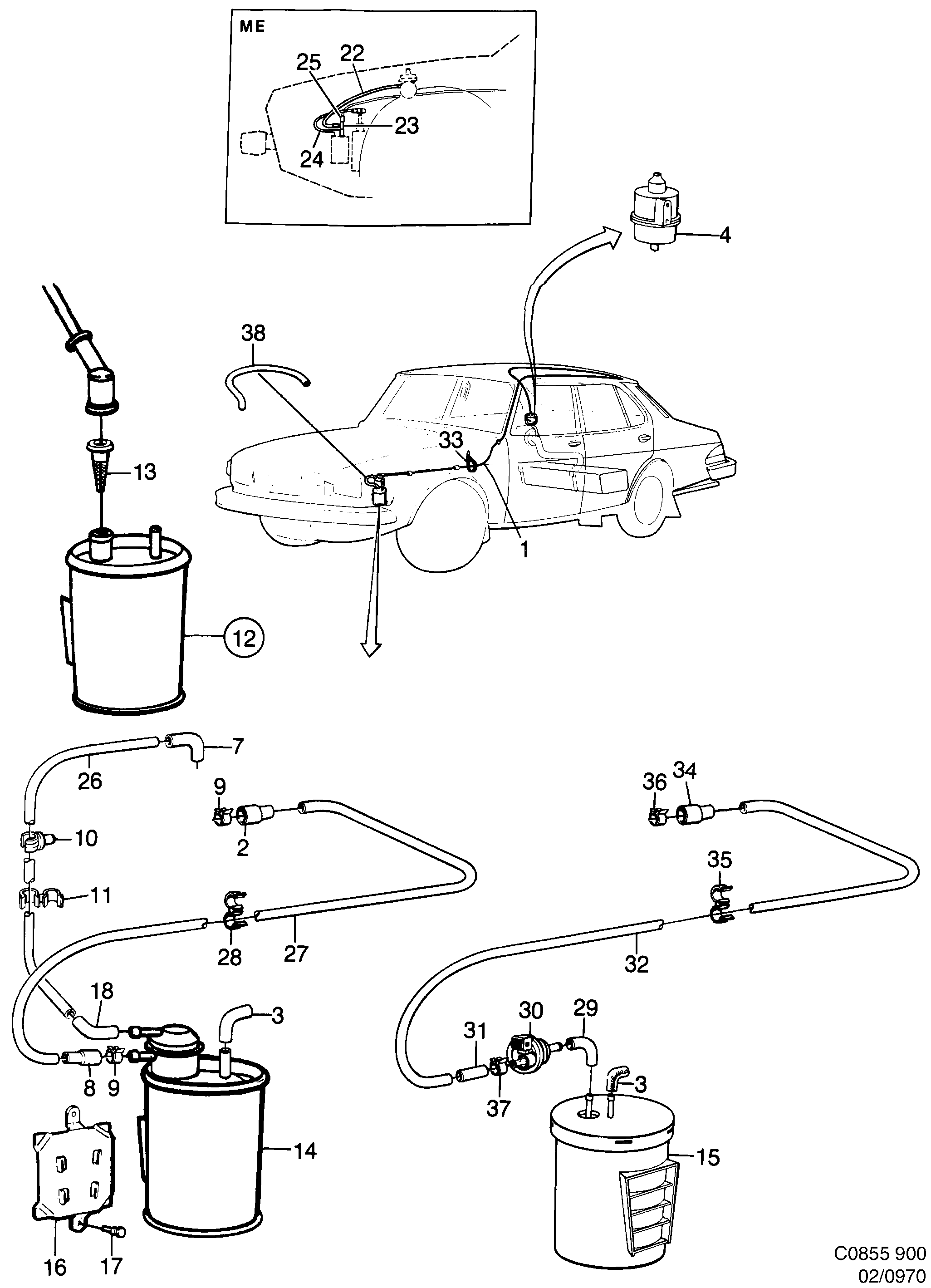 Saab 900 ELCD diagram