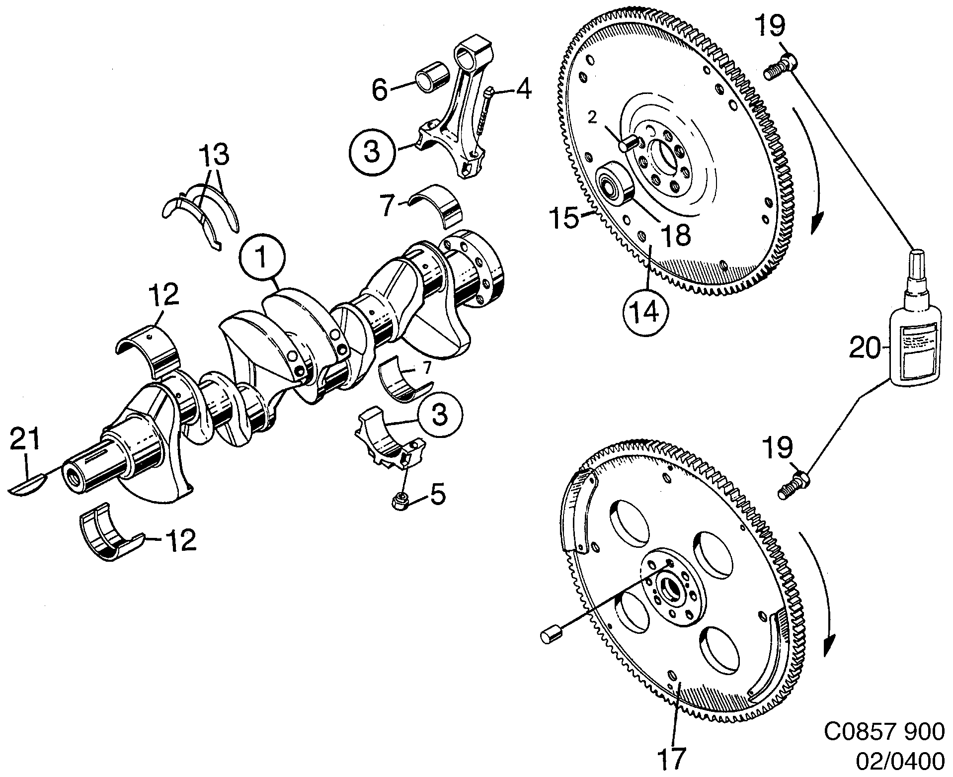 Saab 900 Crankshaft diagram