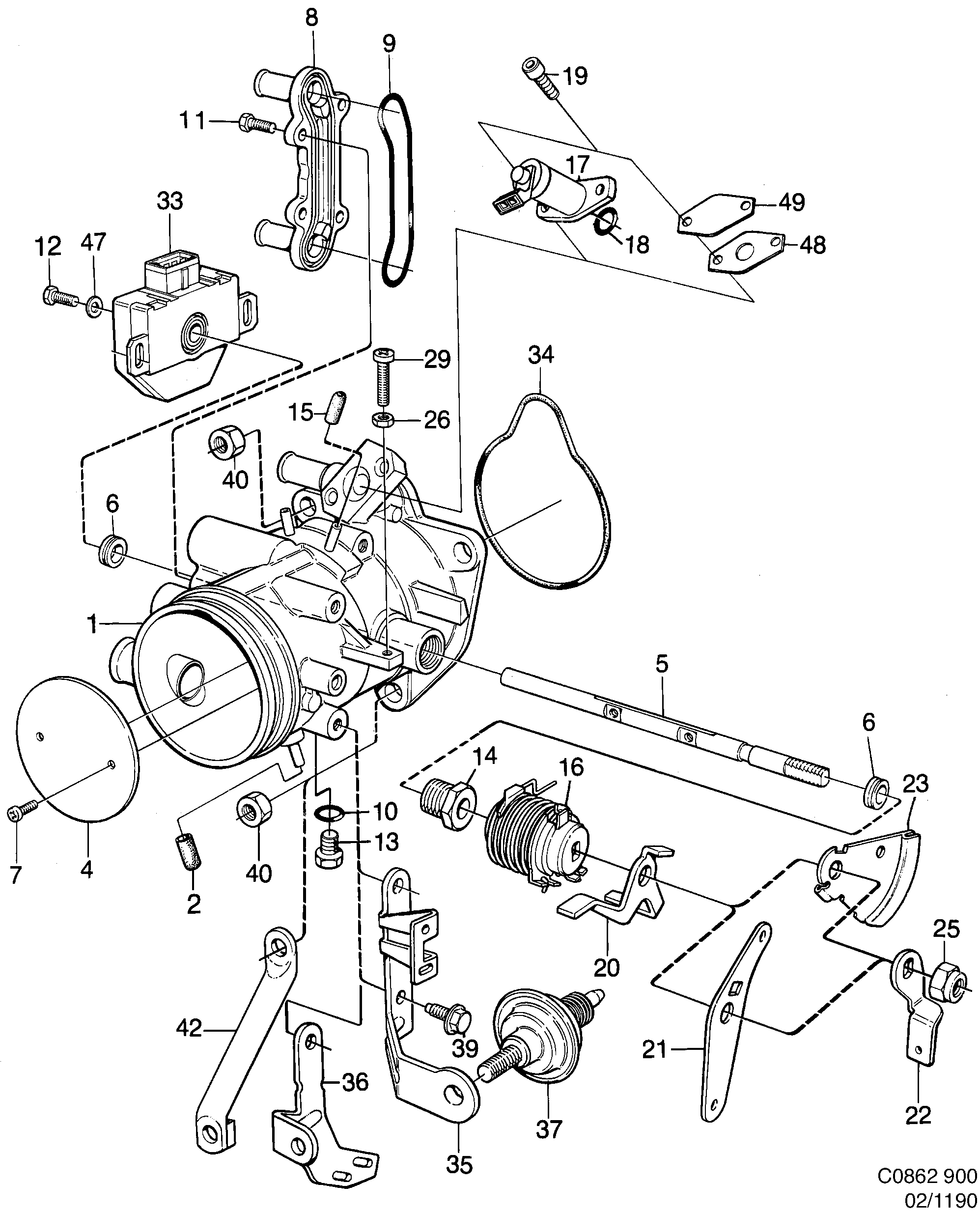 Saab 900 Throttle housing diagram