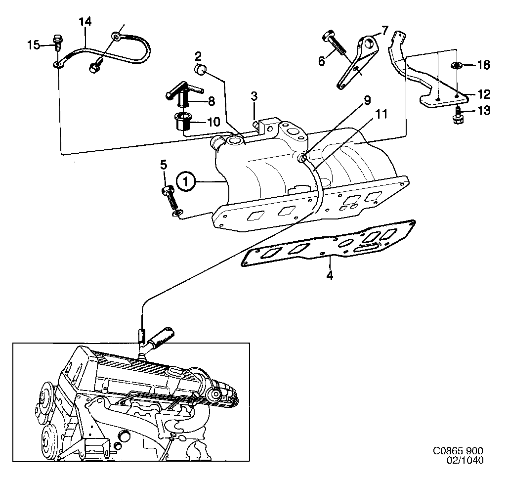 Saab 900 Inlet manifold diagram