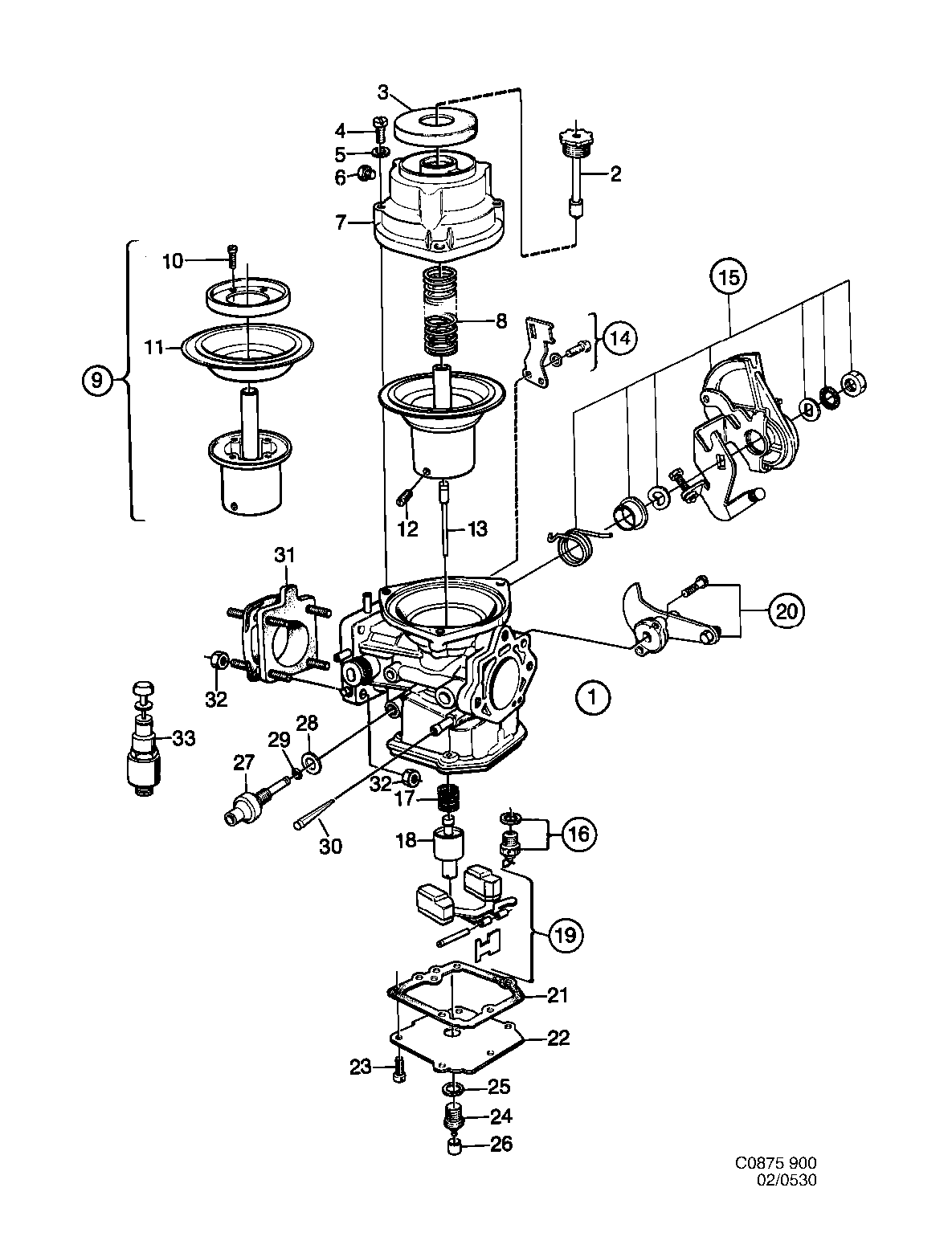 Saab 900 Carburetor diagram