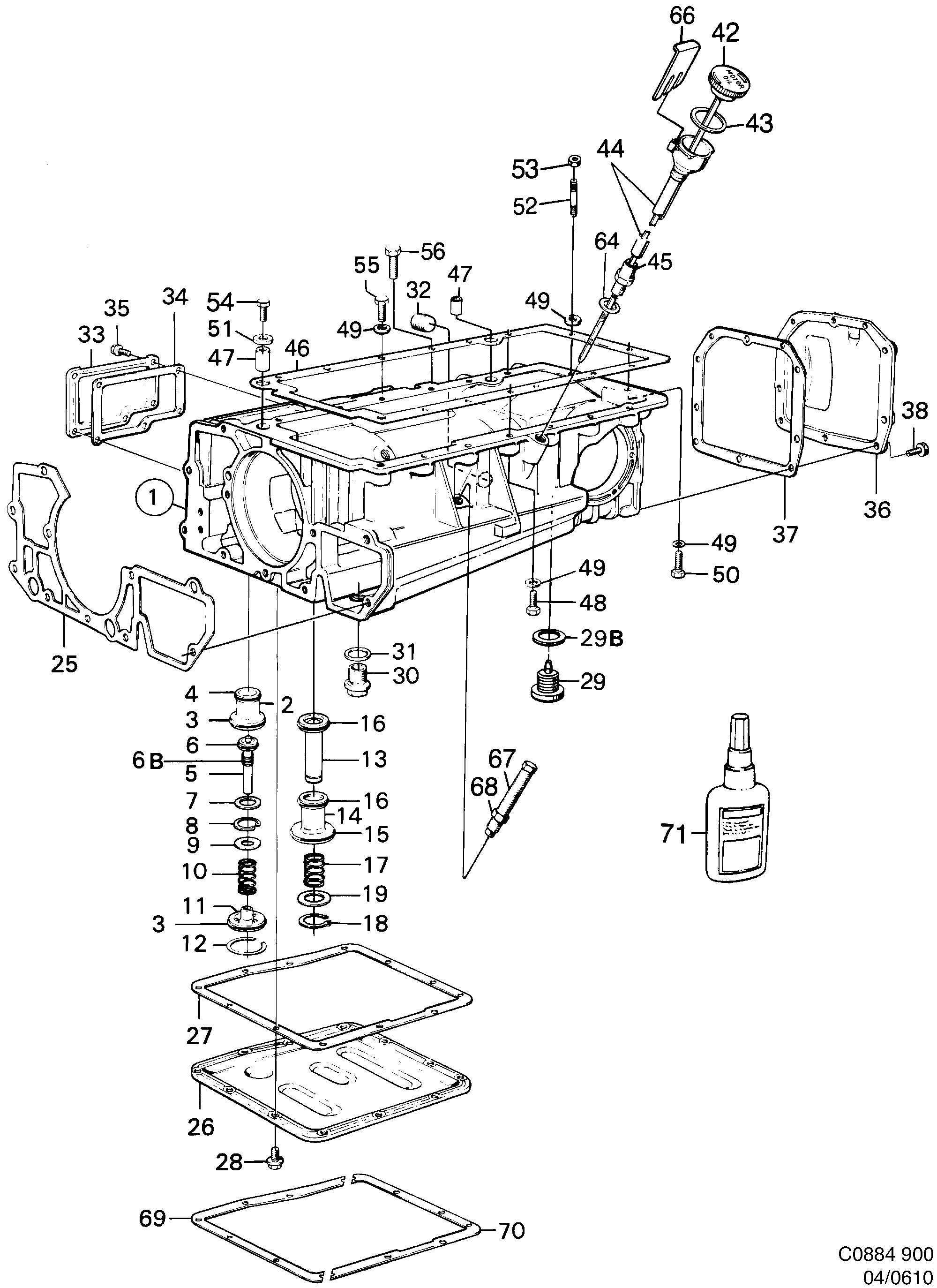 Saab 900 Servos, covers, plugs diagram