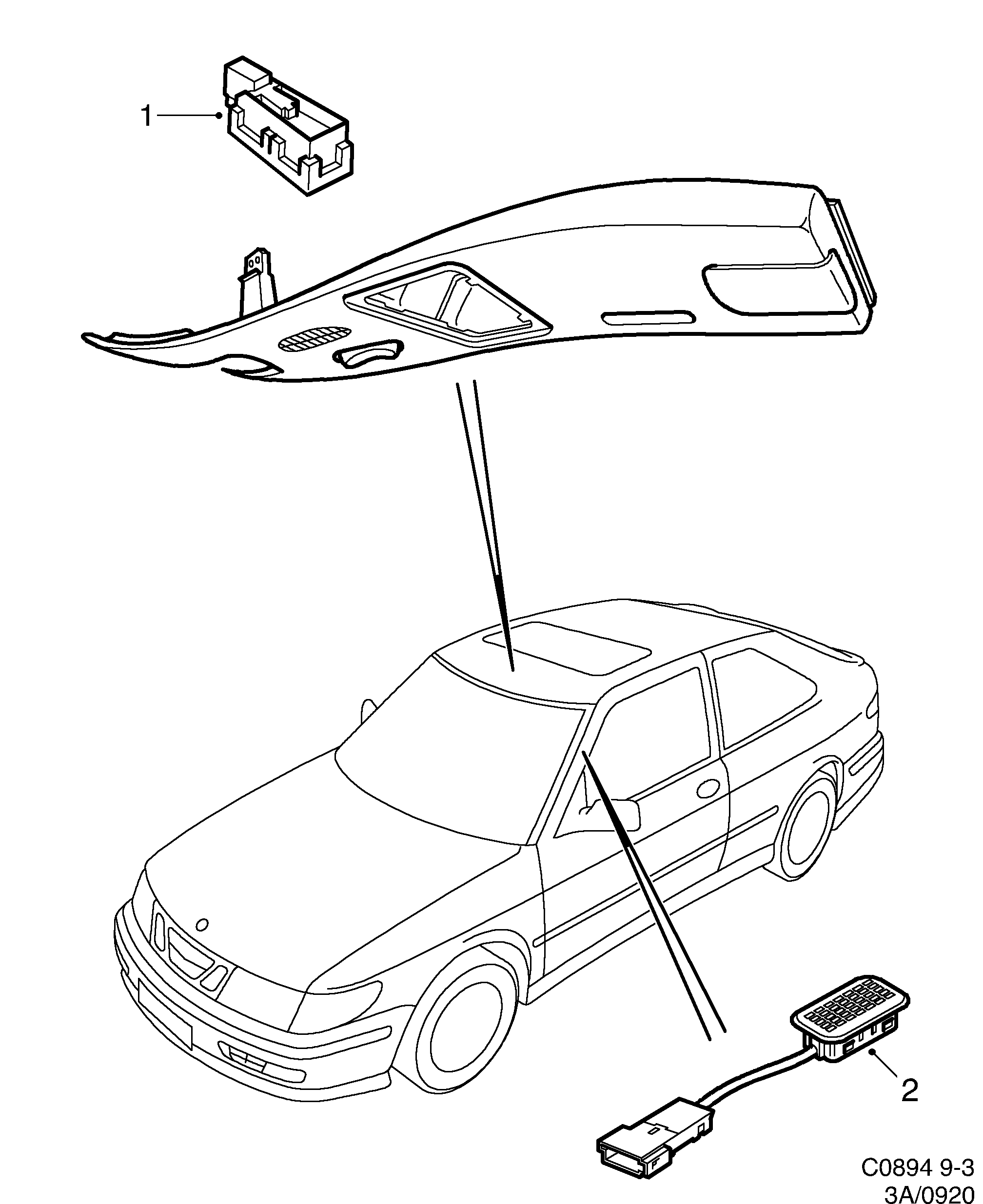 Saab 9-3 (9400) Telephone diagram