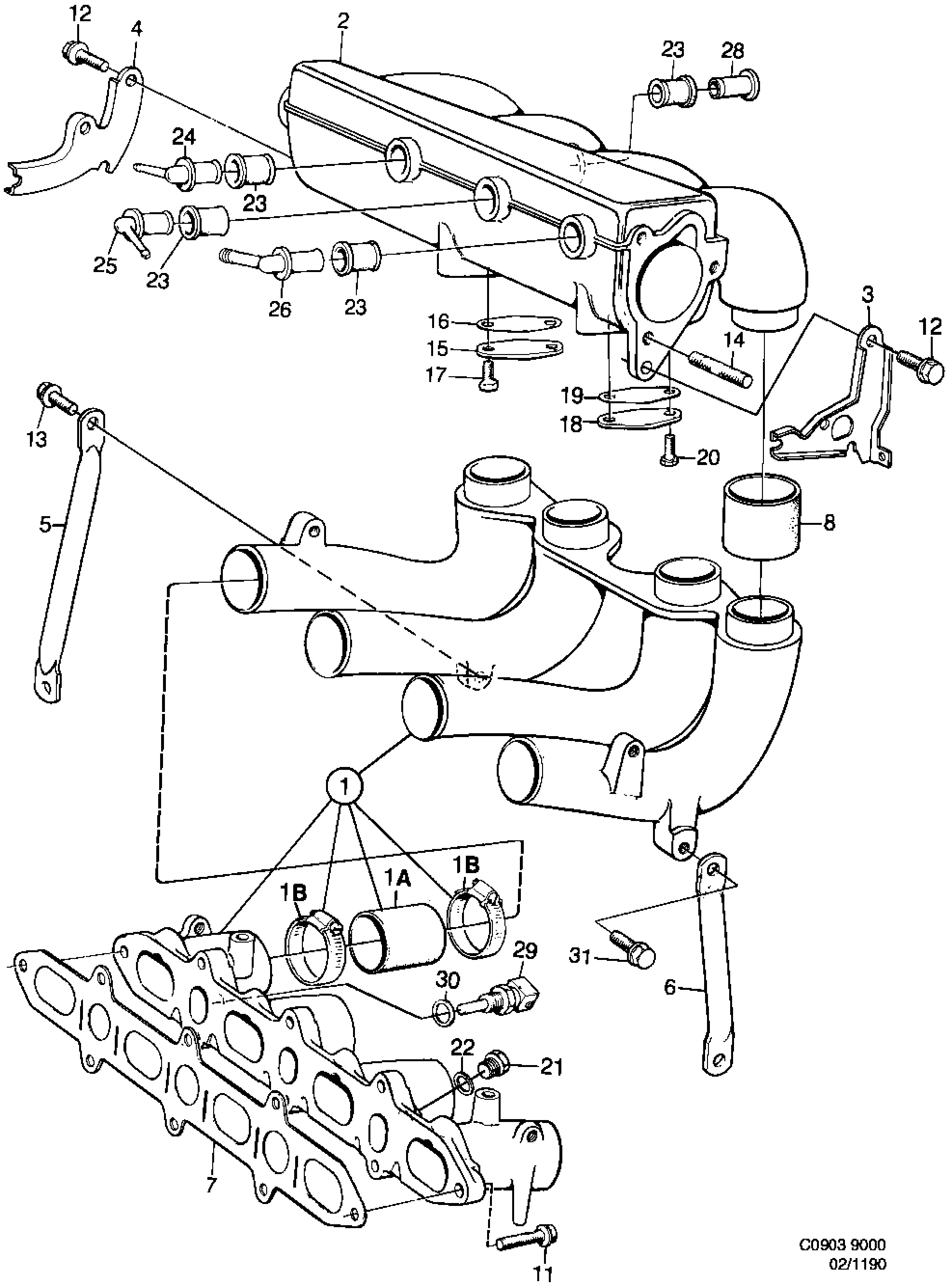 Saab 9000 Inlet manifold diagram