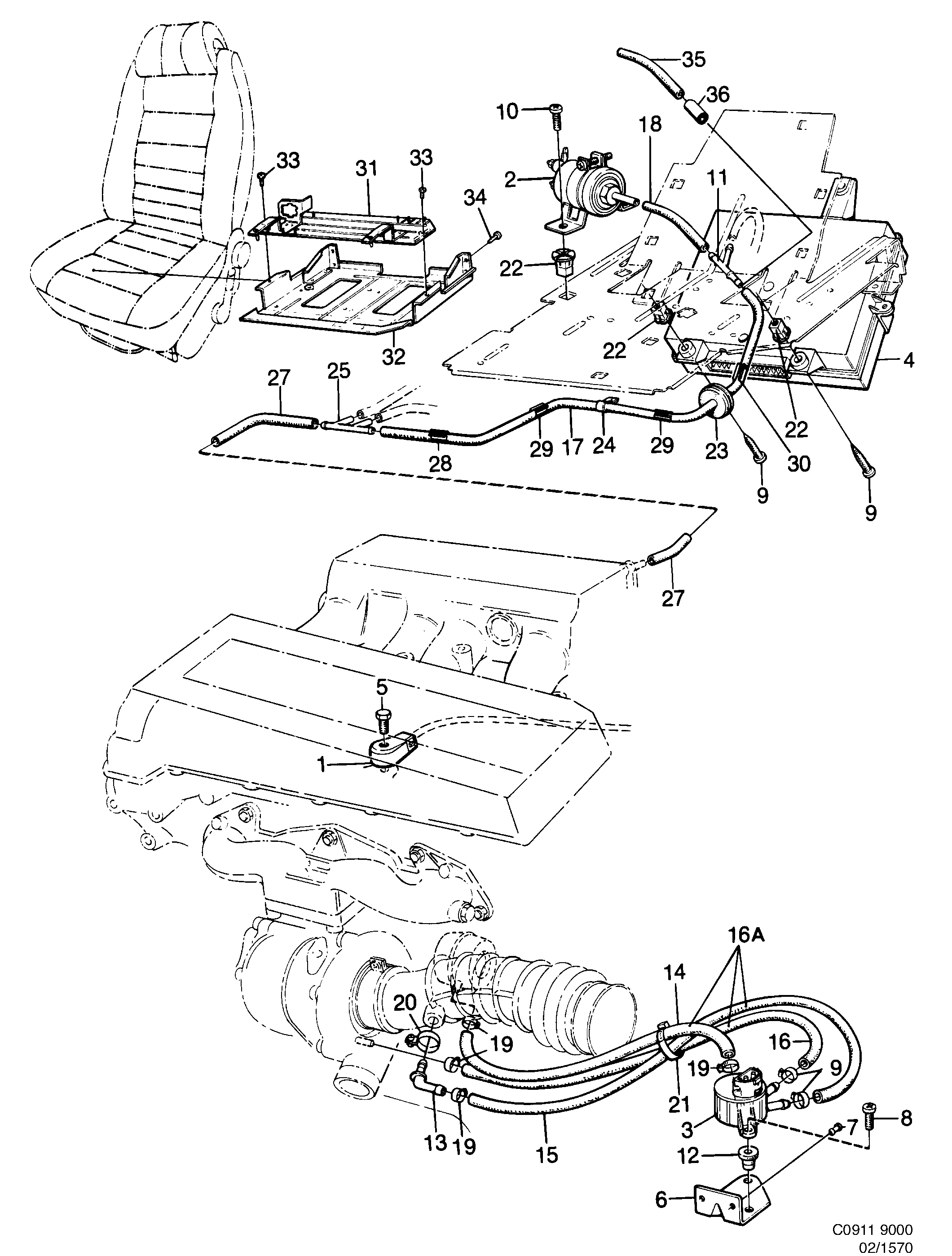 Saab 9000 APC system diagram
