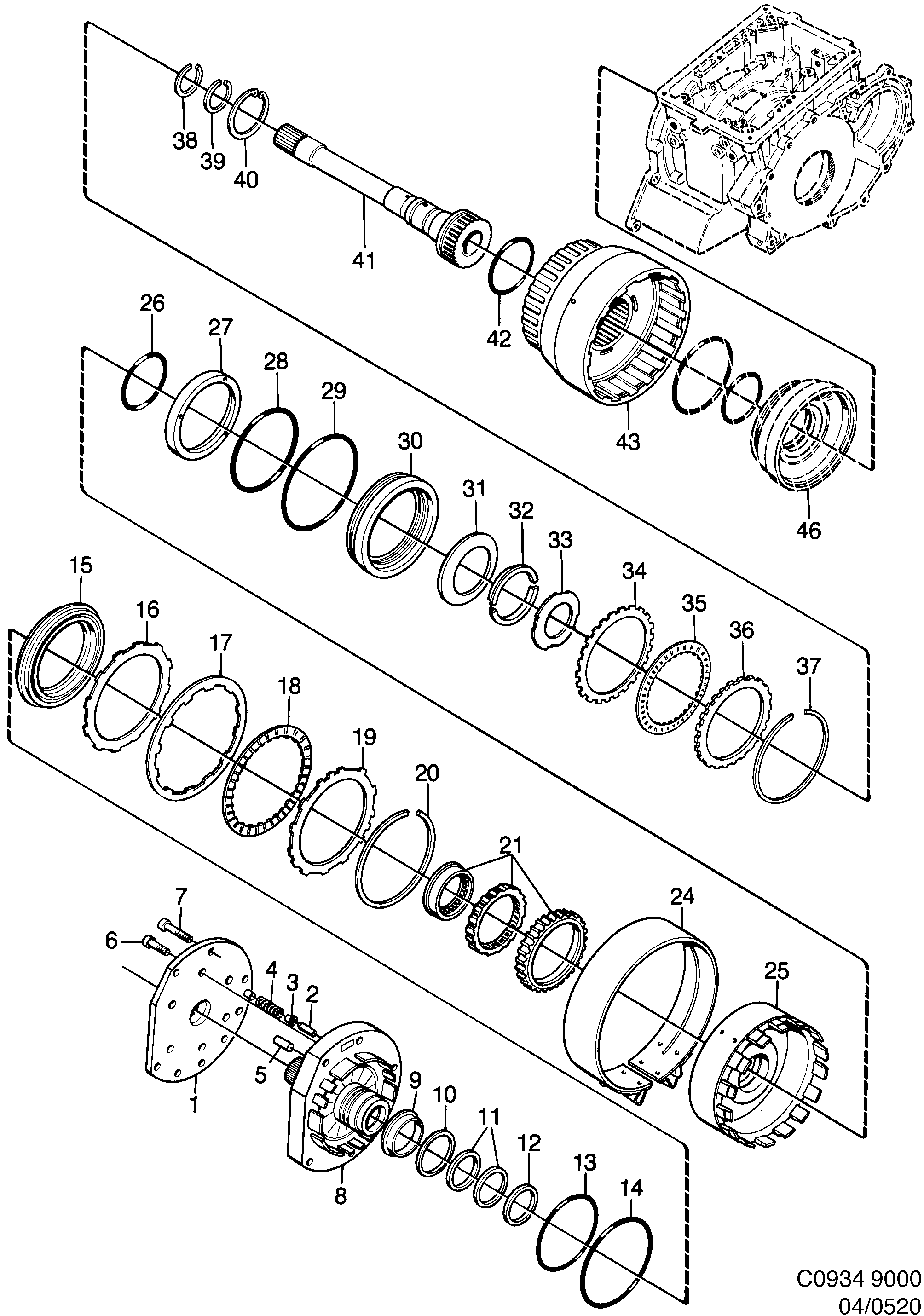 Saab 9000 Gears, pinion Part 1 diagram