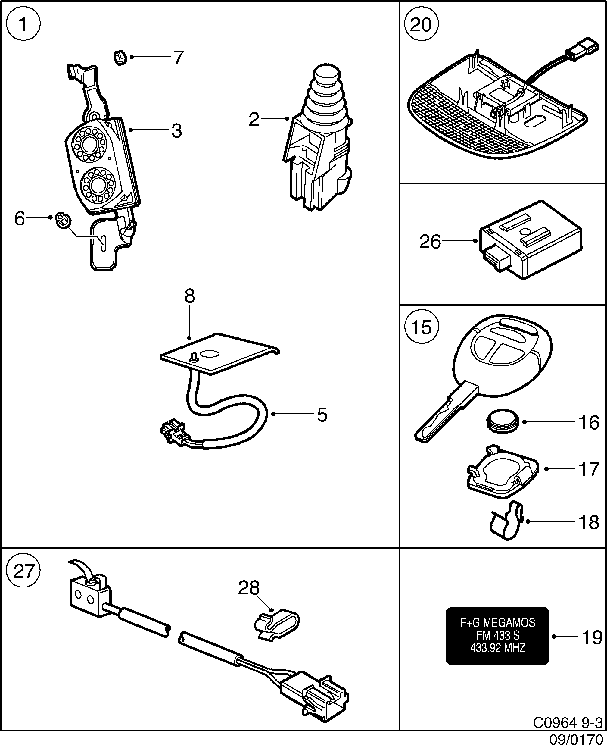 Saab 9-3 (9400) Anti theft system diagram