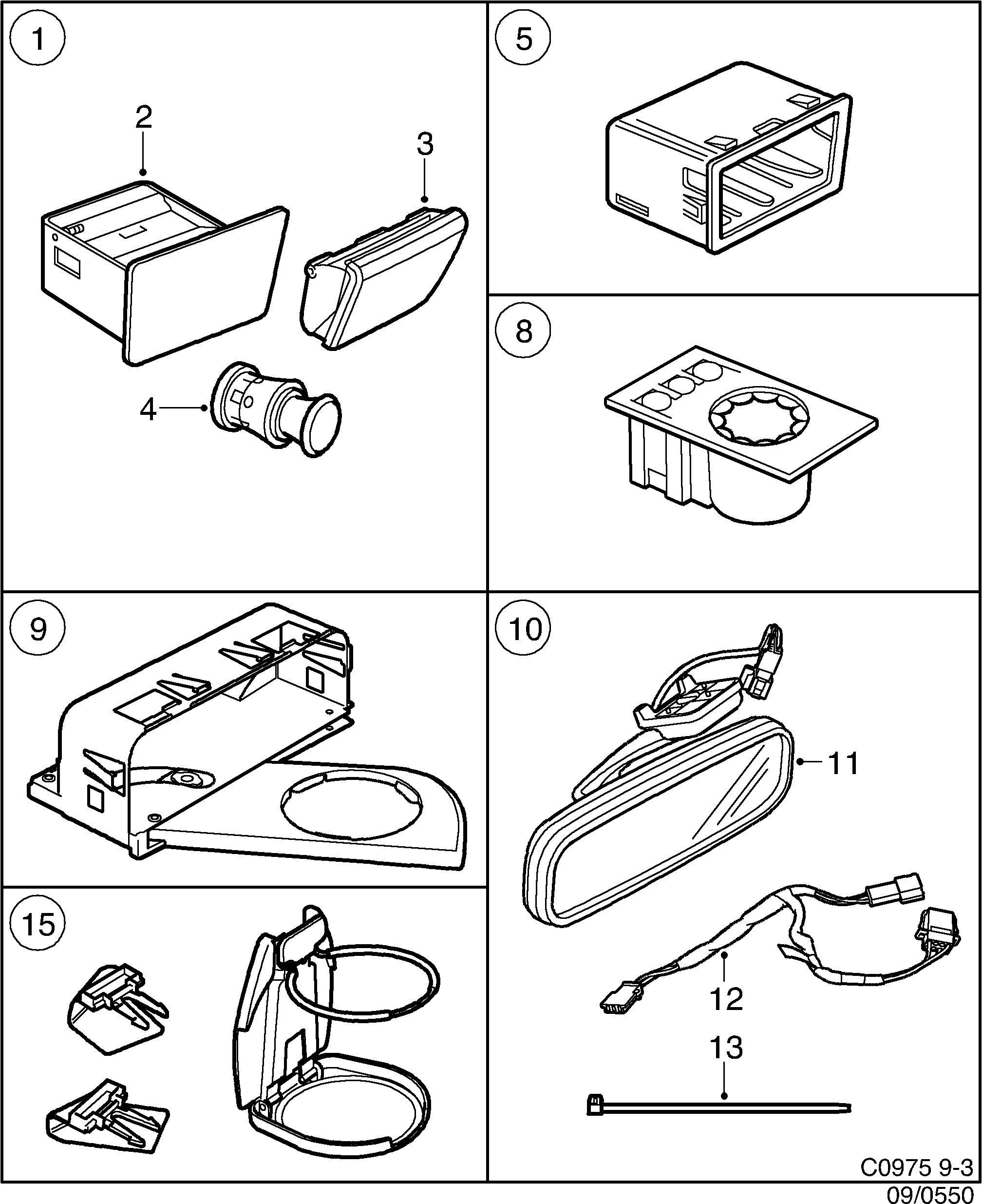 Saab 9-3 (9400) Other interior equipment diagram