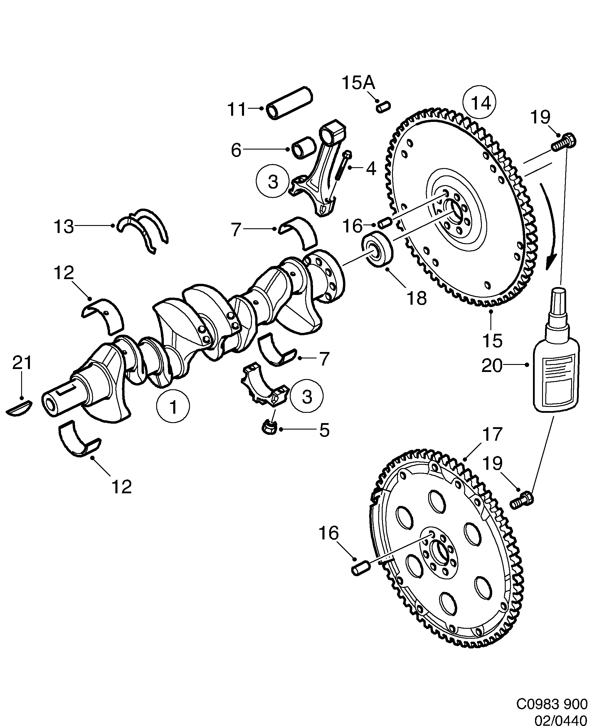 Saab 900 Crankshaft diagram