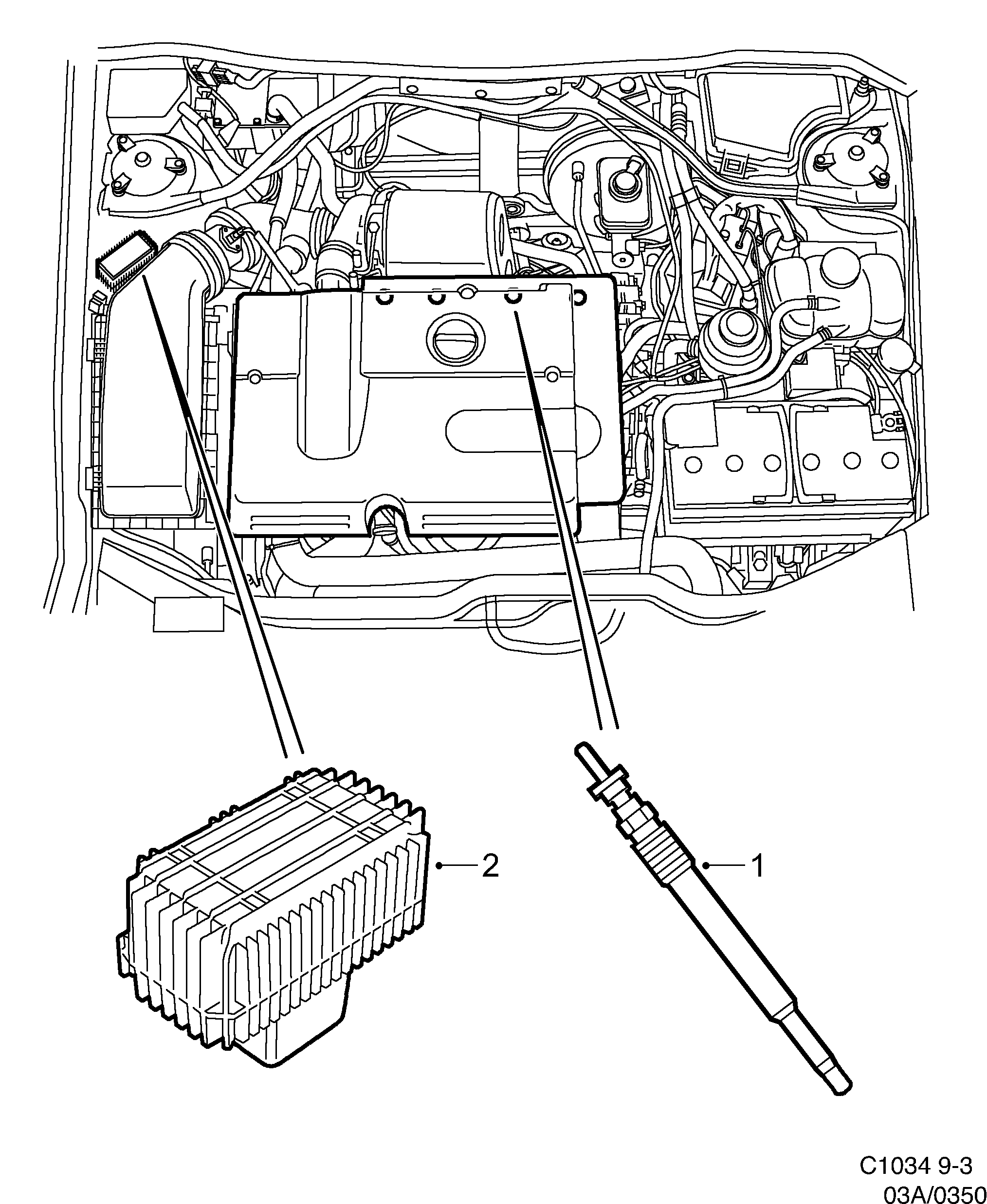 Saab 9-3 (9400) Glow plug diagram