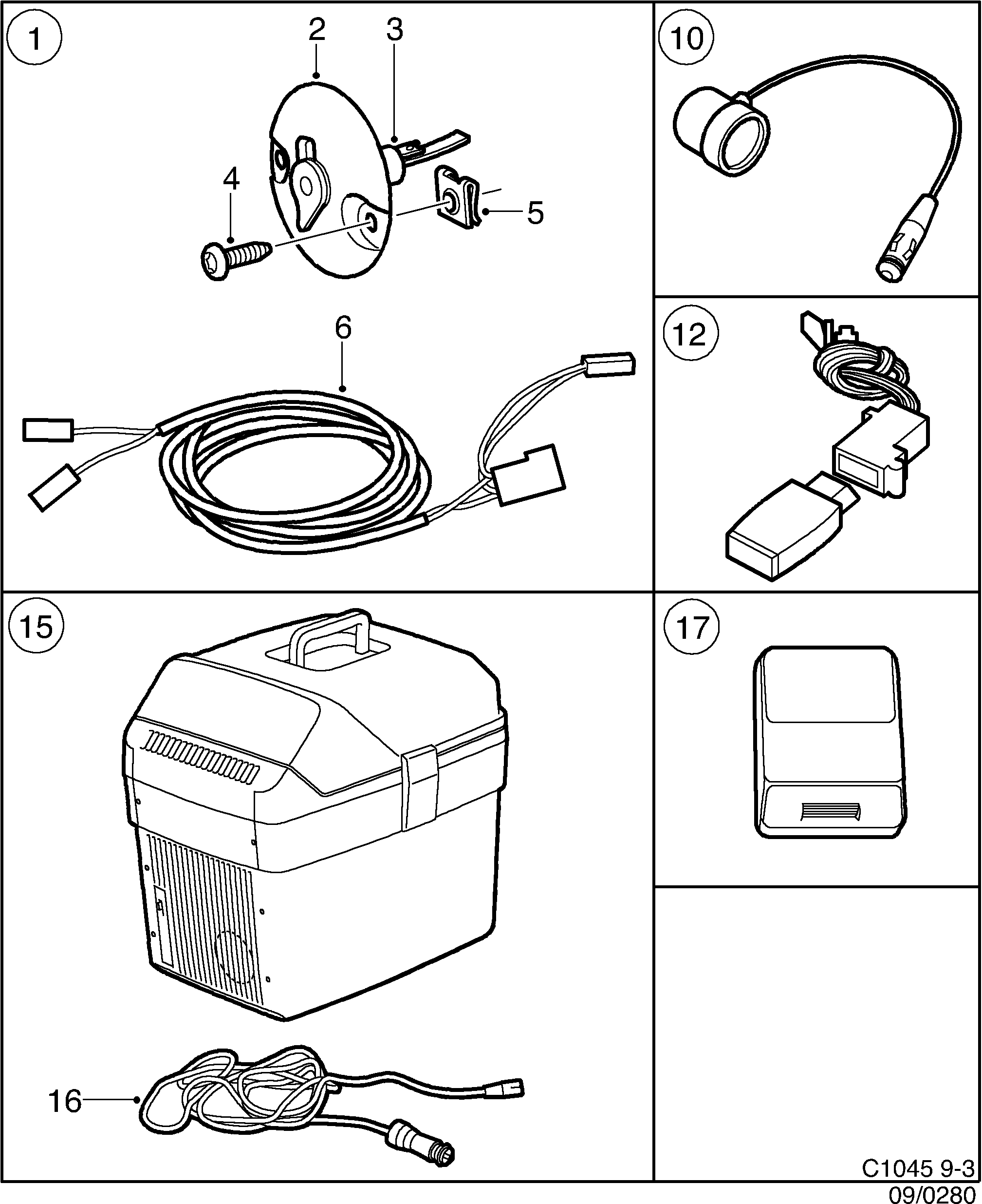 Saab 9-3 (9400) Electric equipment, other diagram