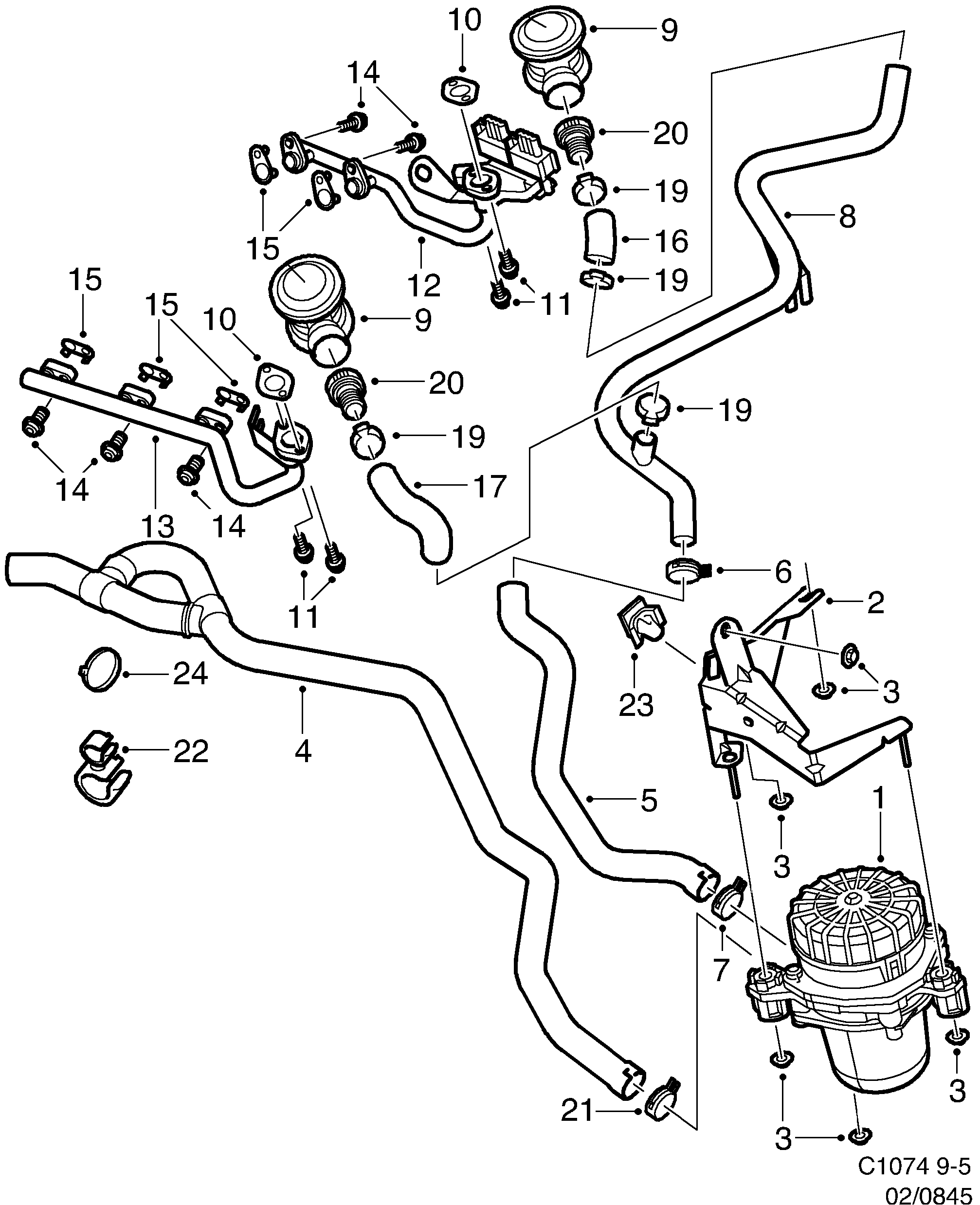 Saab 9-5 (9600) SAI diagram