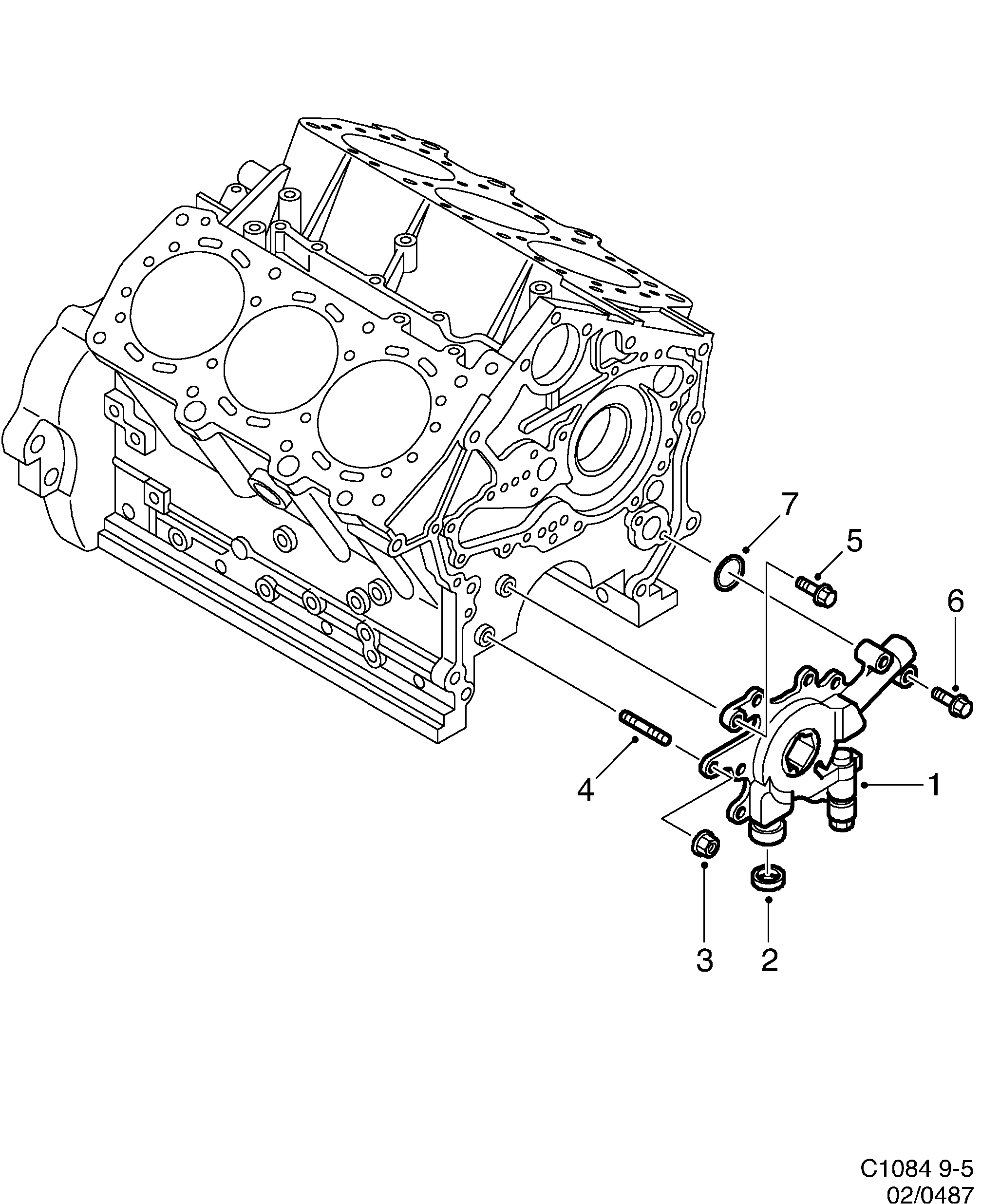 Saab 9-5 (9600) Oil pump diagram