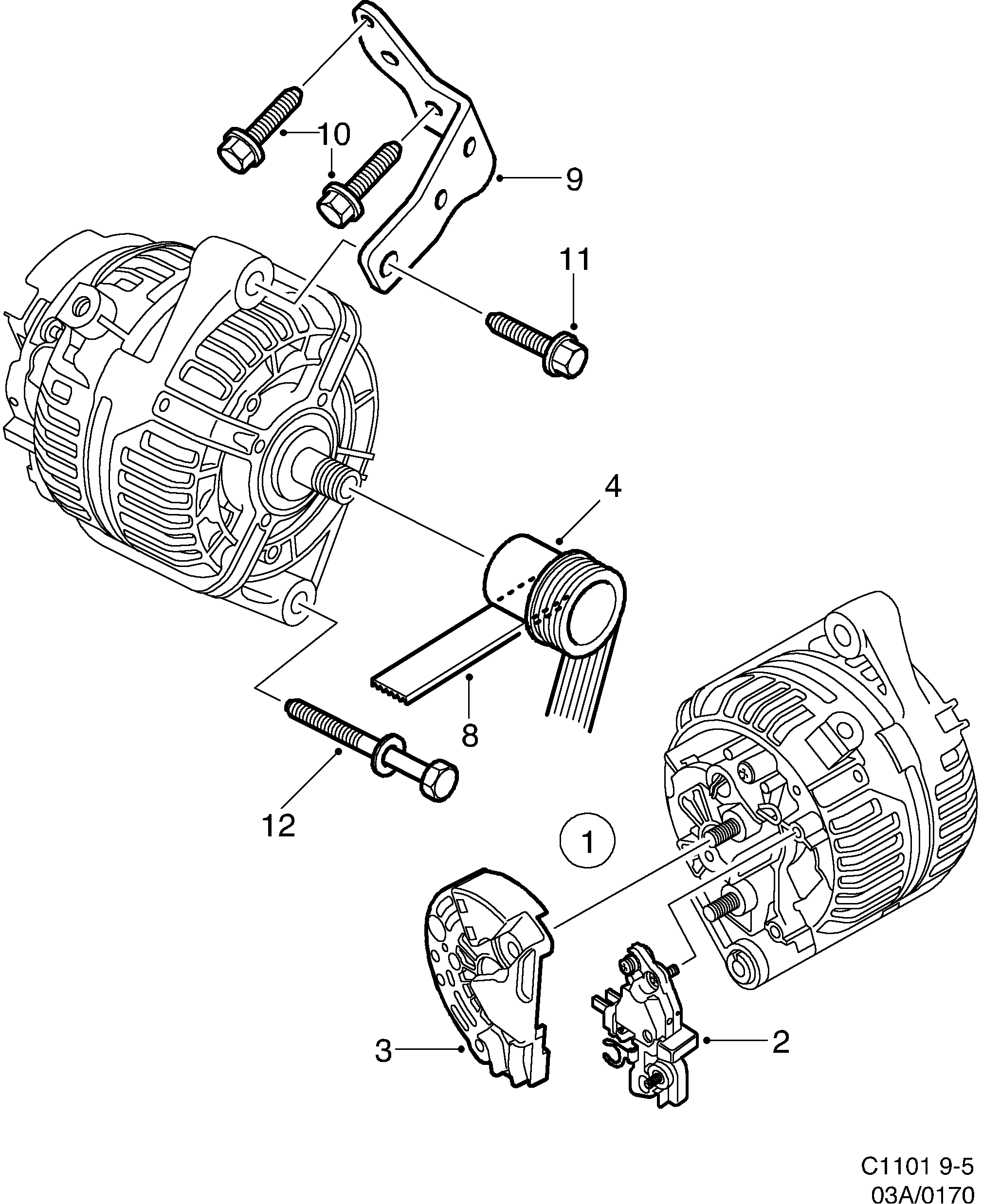 Saab 9-5 (9600) Generator diagram