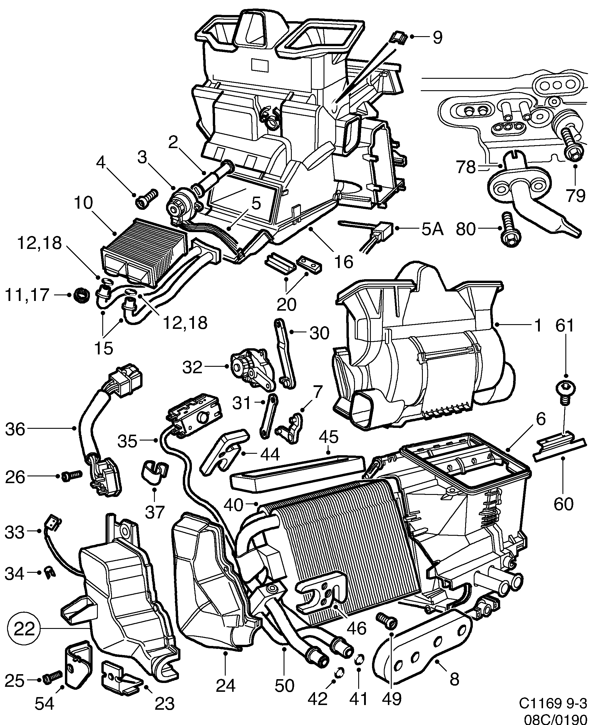 Saab 9-3 (9400) Climate unit diagram