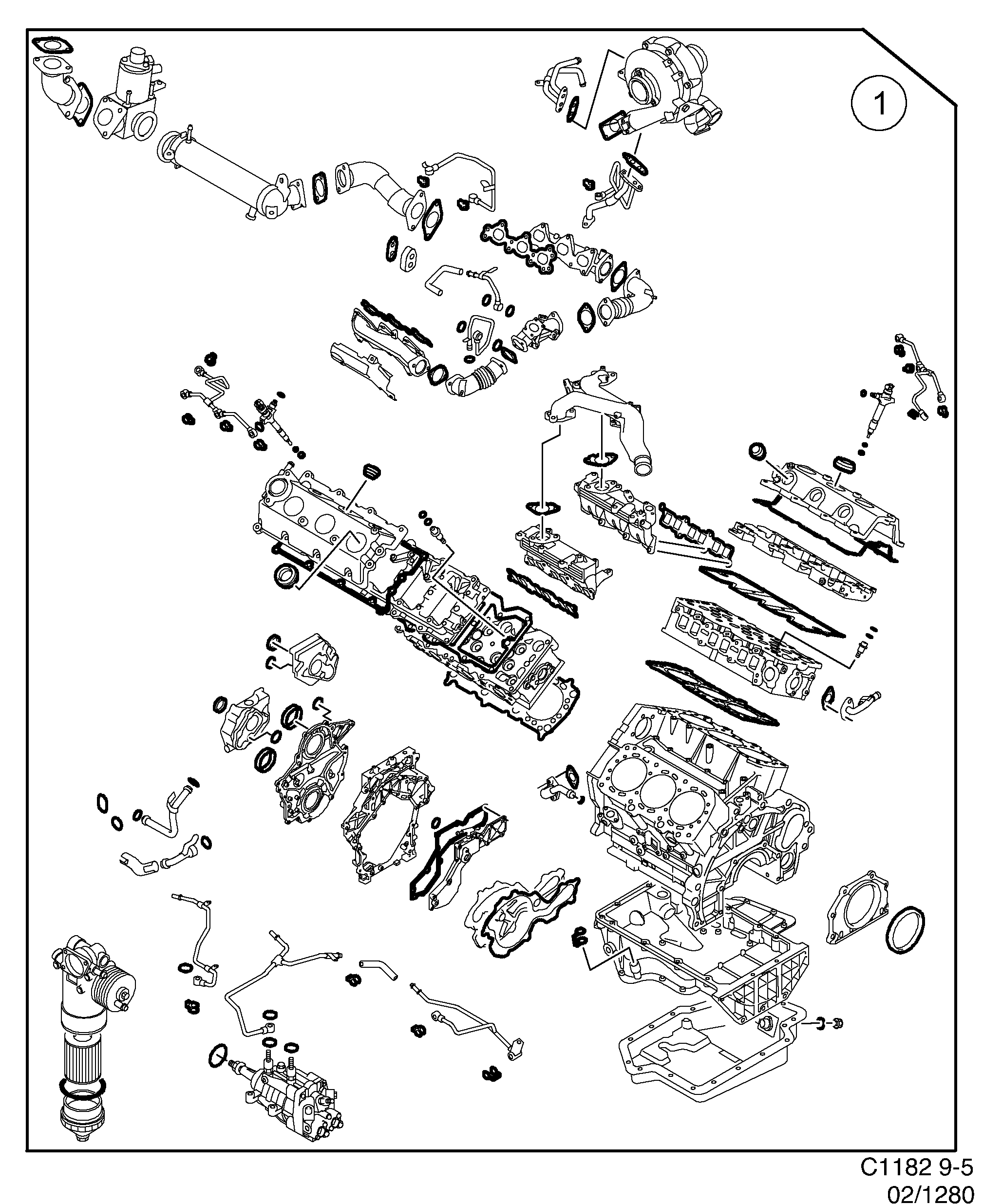 Saab 9-5 (9600) Motor diagram
