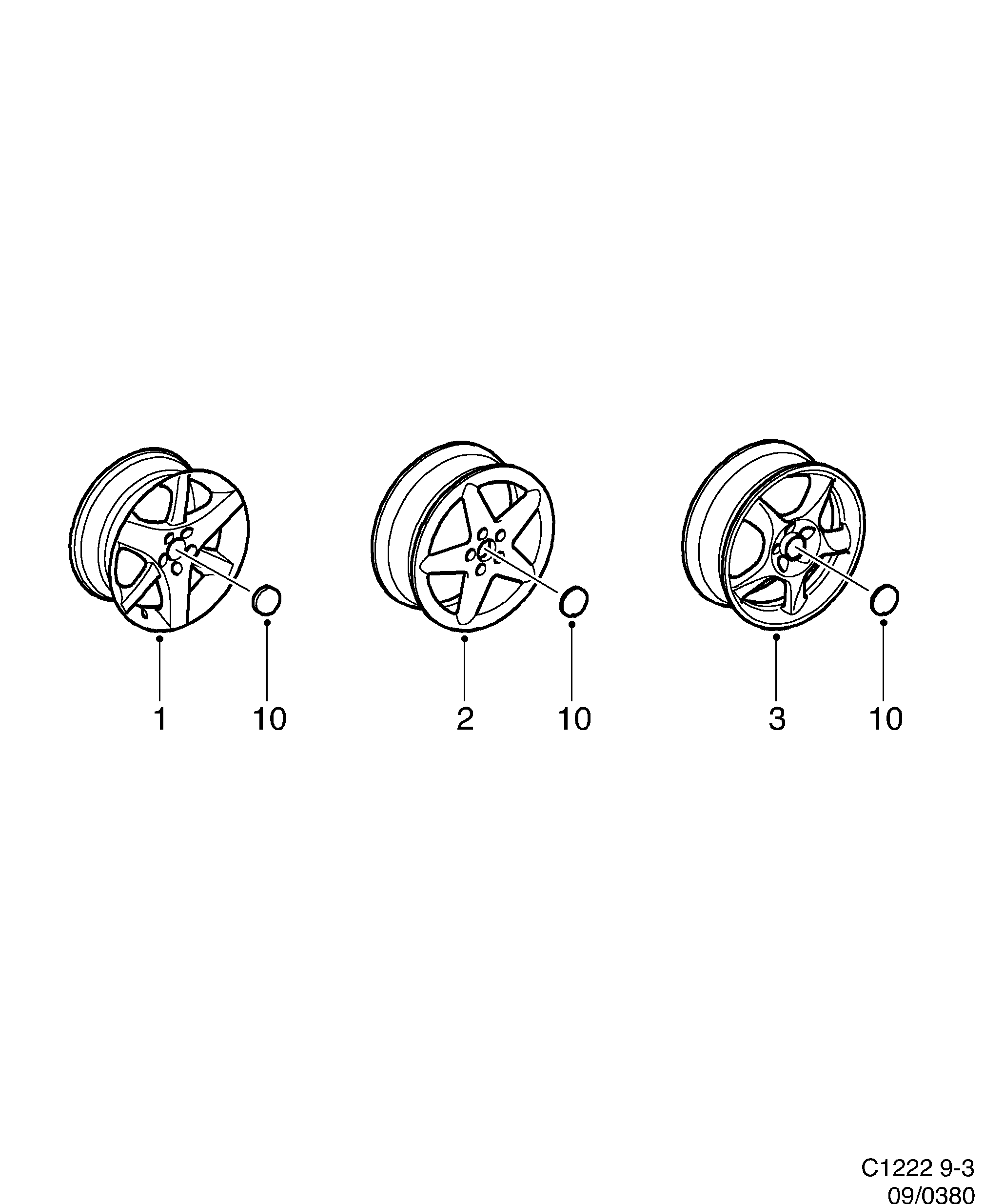 Saab 9-3 (9400) Wheel 17" diagram
