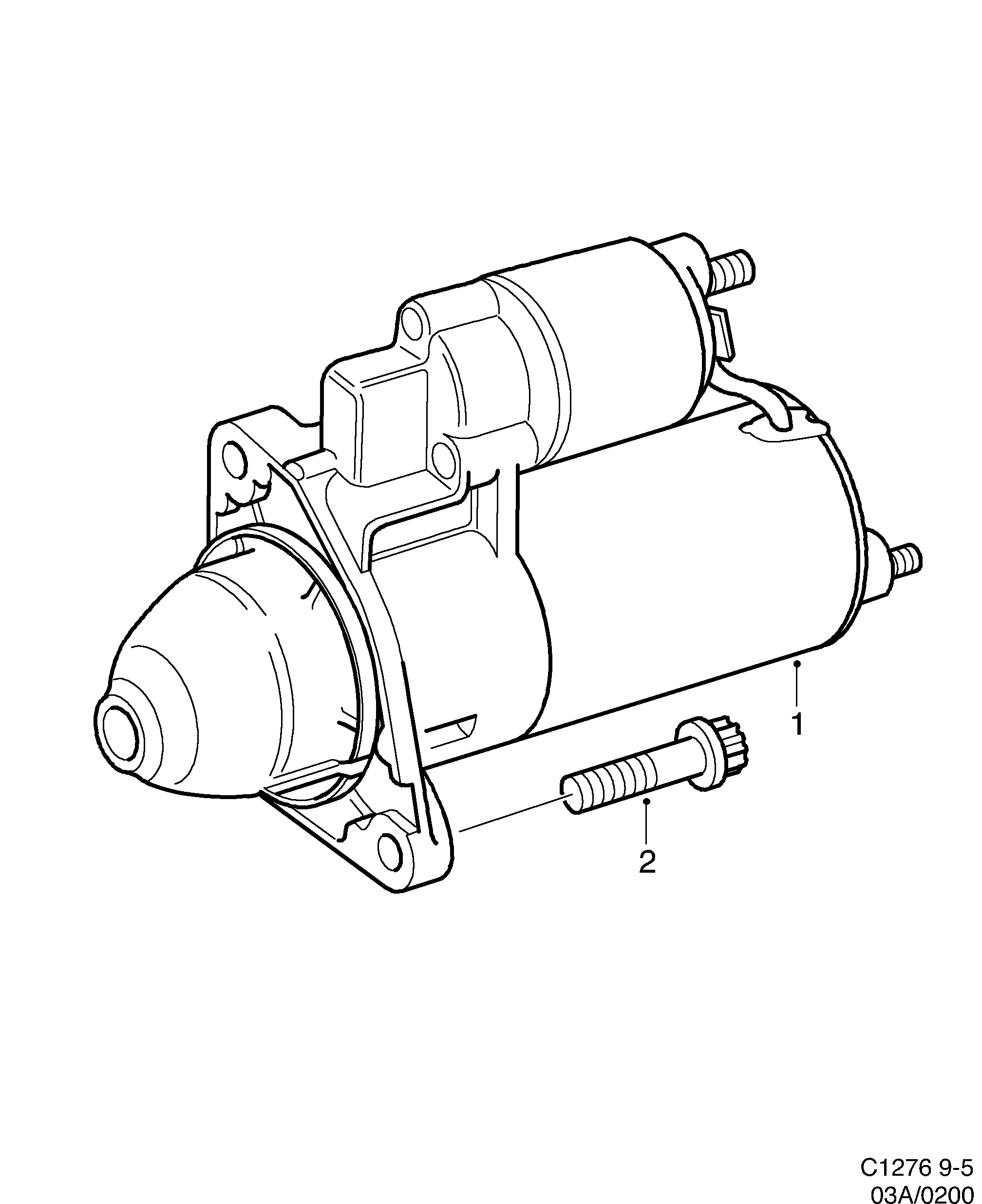 Saab 9-5 (9600) Starter motor diagram