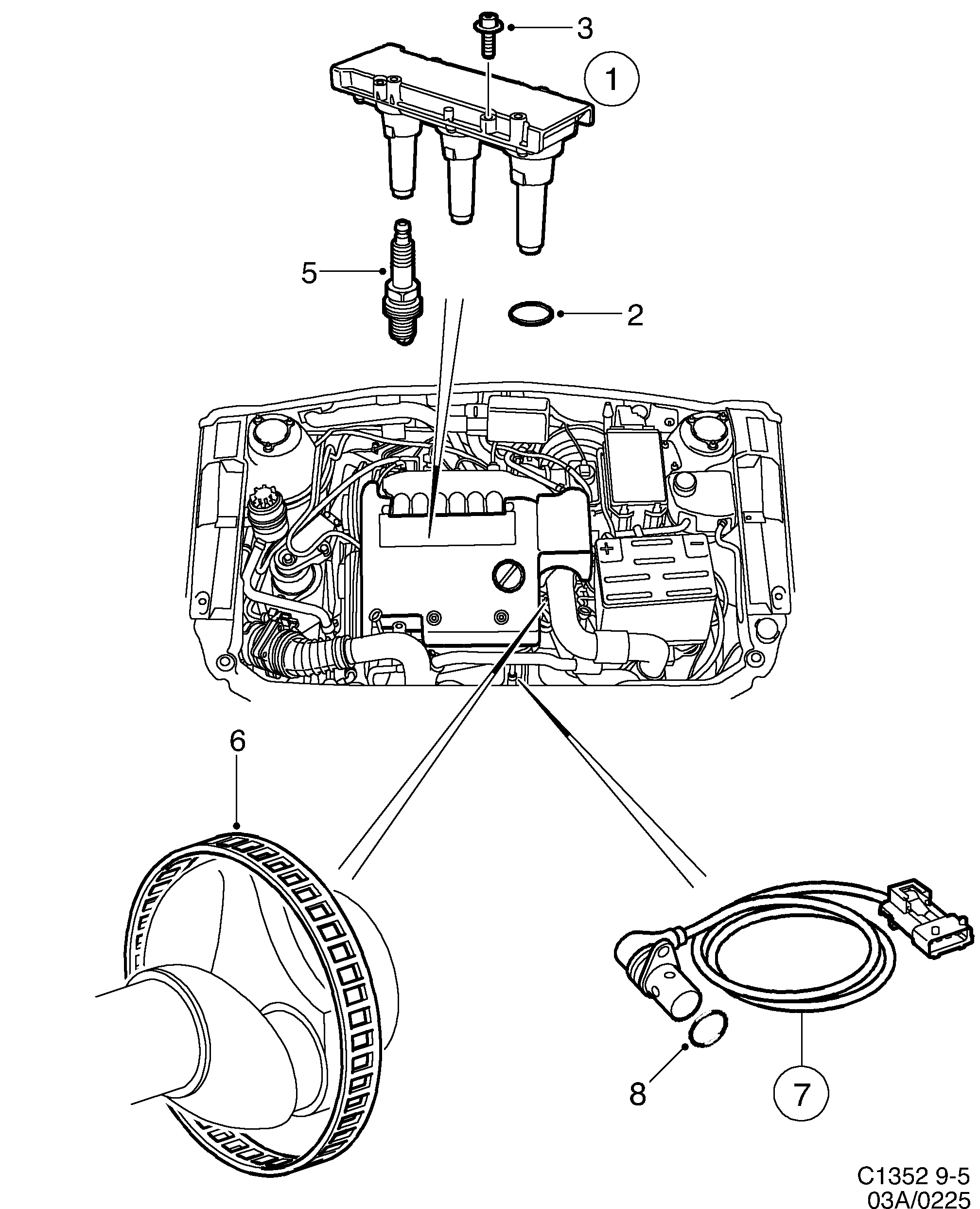 Saab 9-5 (9600) Trionic diagram