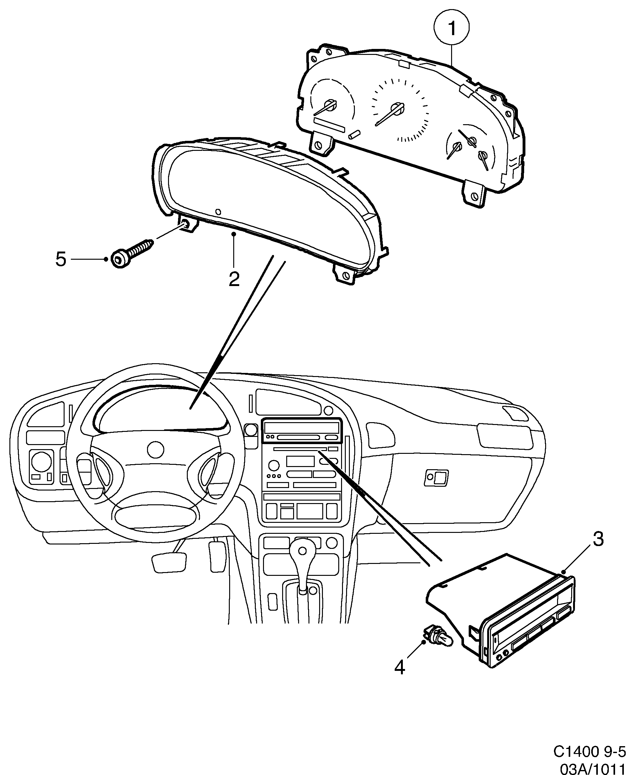Saab 9-5 (9600) Instrument diagram
