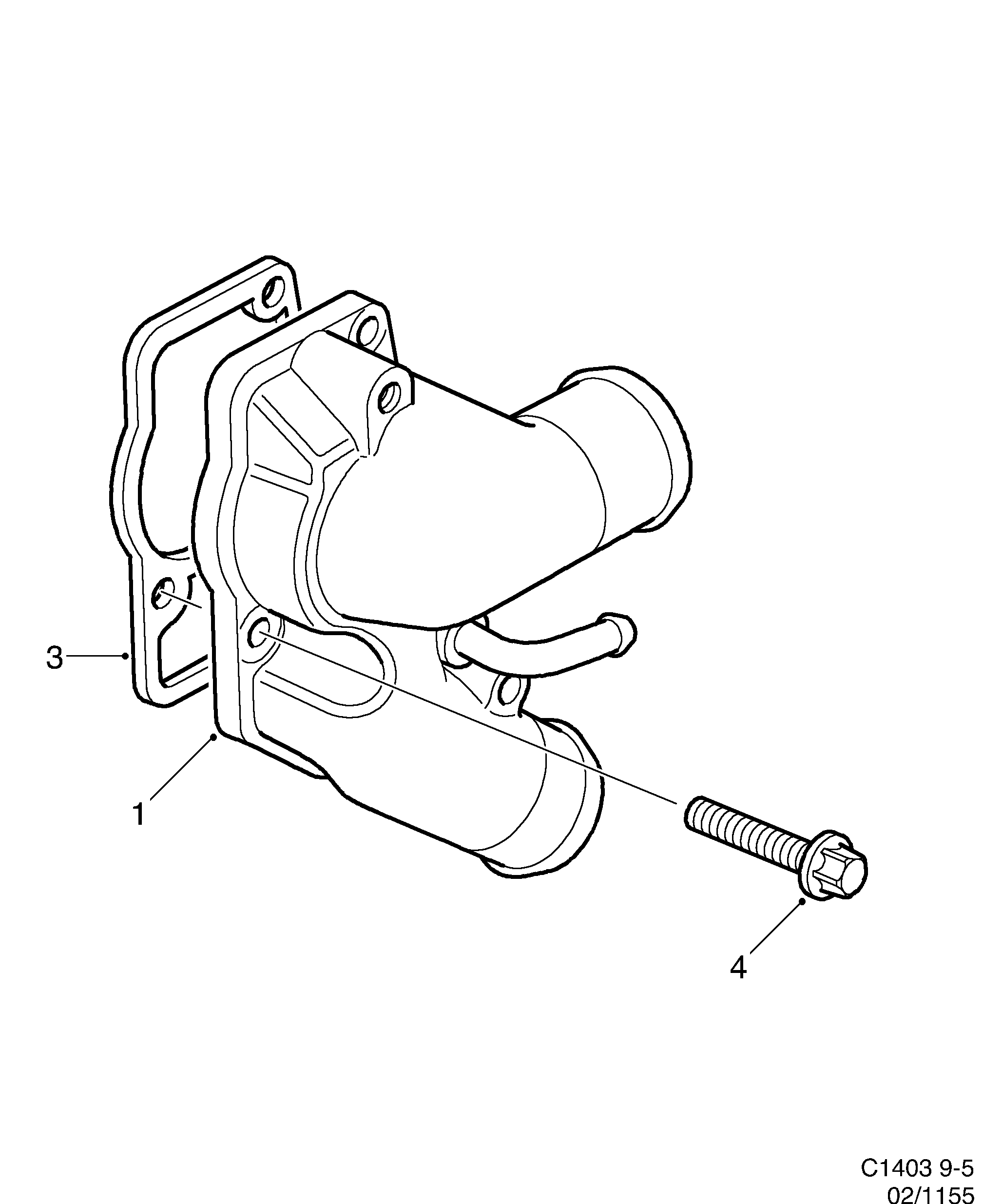 Saab 9-5 (9600) Thermostat diagram