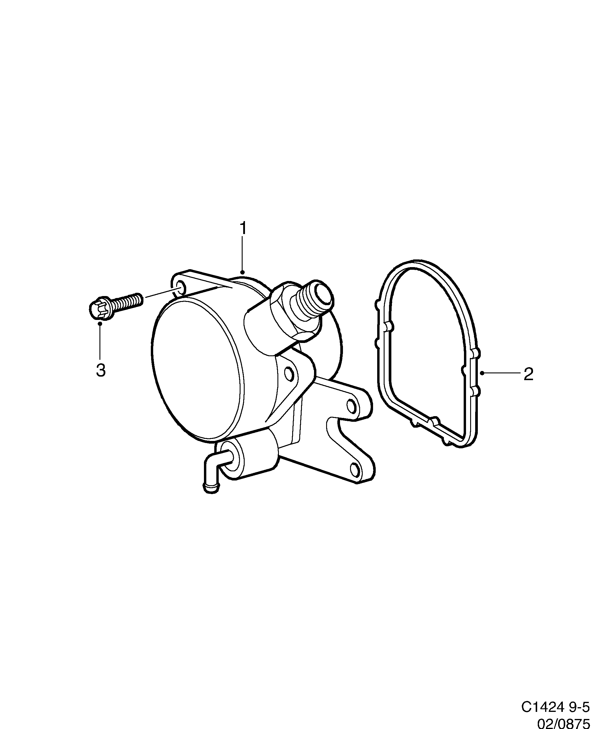 Saab 9-5 (9600) Vacuum pump diagram