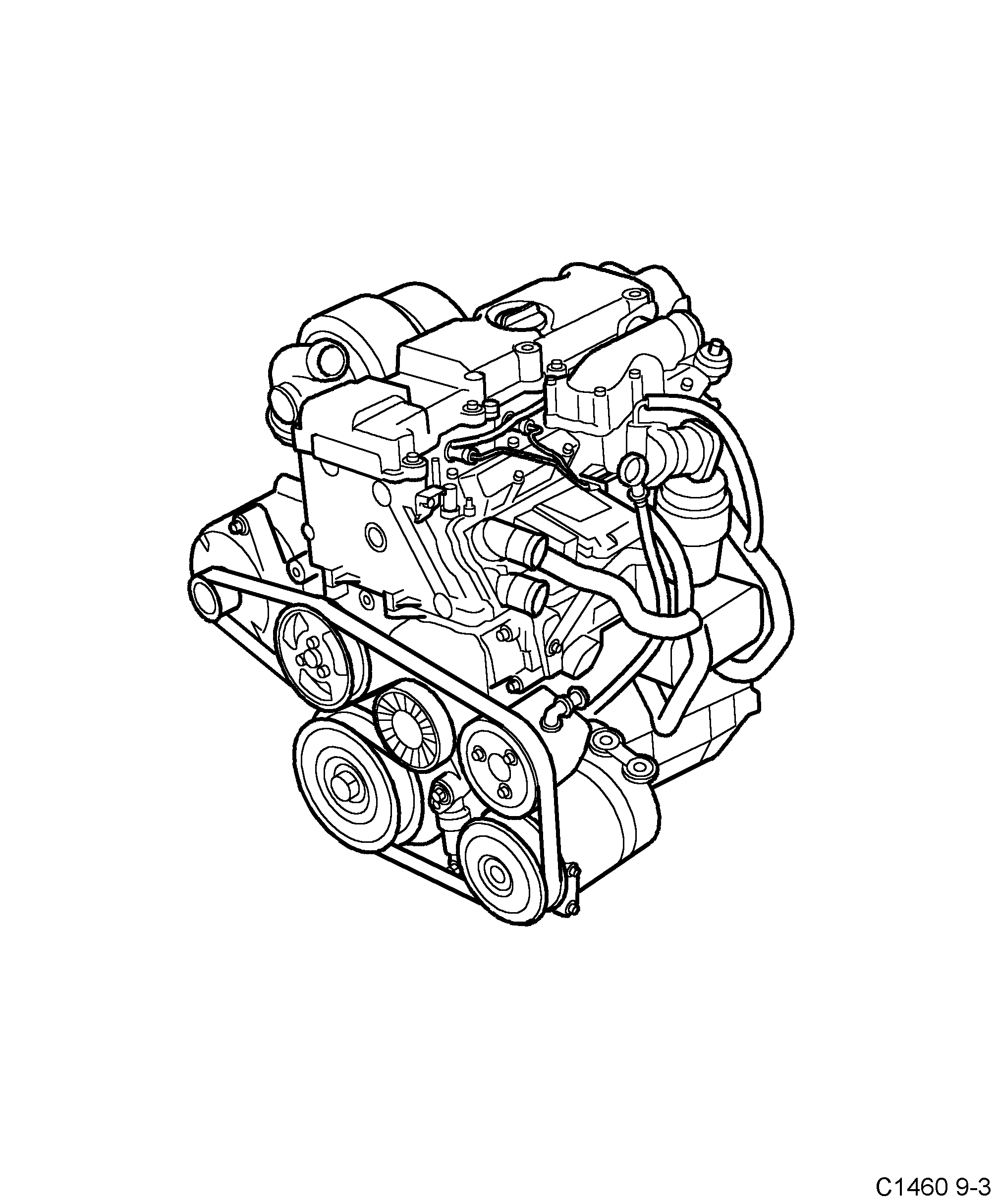 Saab 9-3 (9440) Basic engine Motor diagram