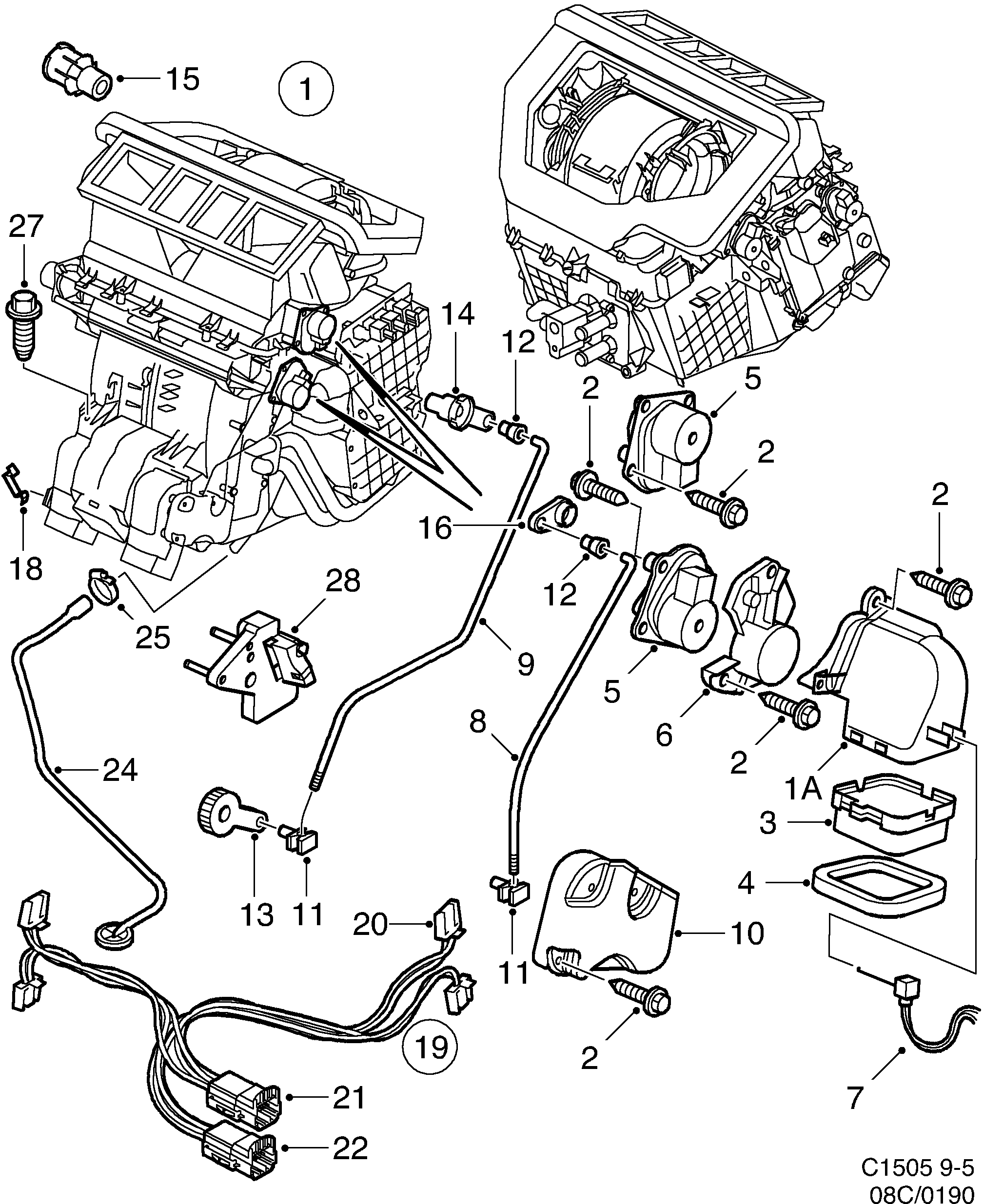 Saab 9-5 (9600) Climate unit Part 2 diagram