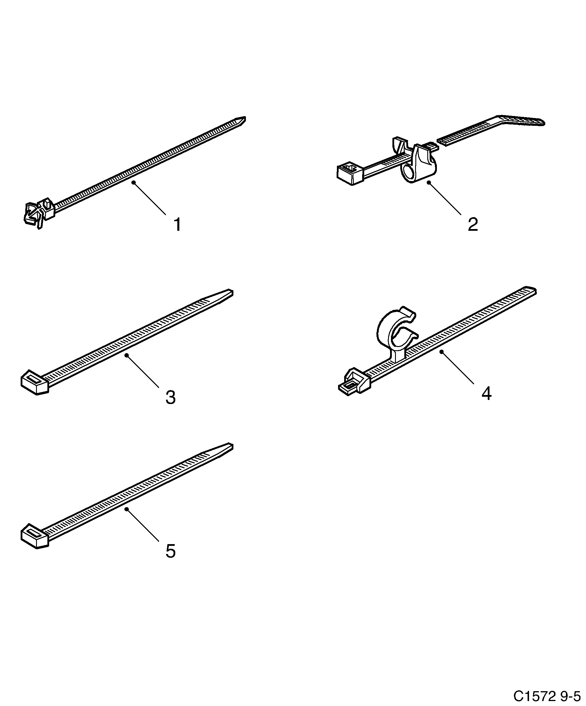 Saab 9-5 (9600) Tie strap diagram