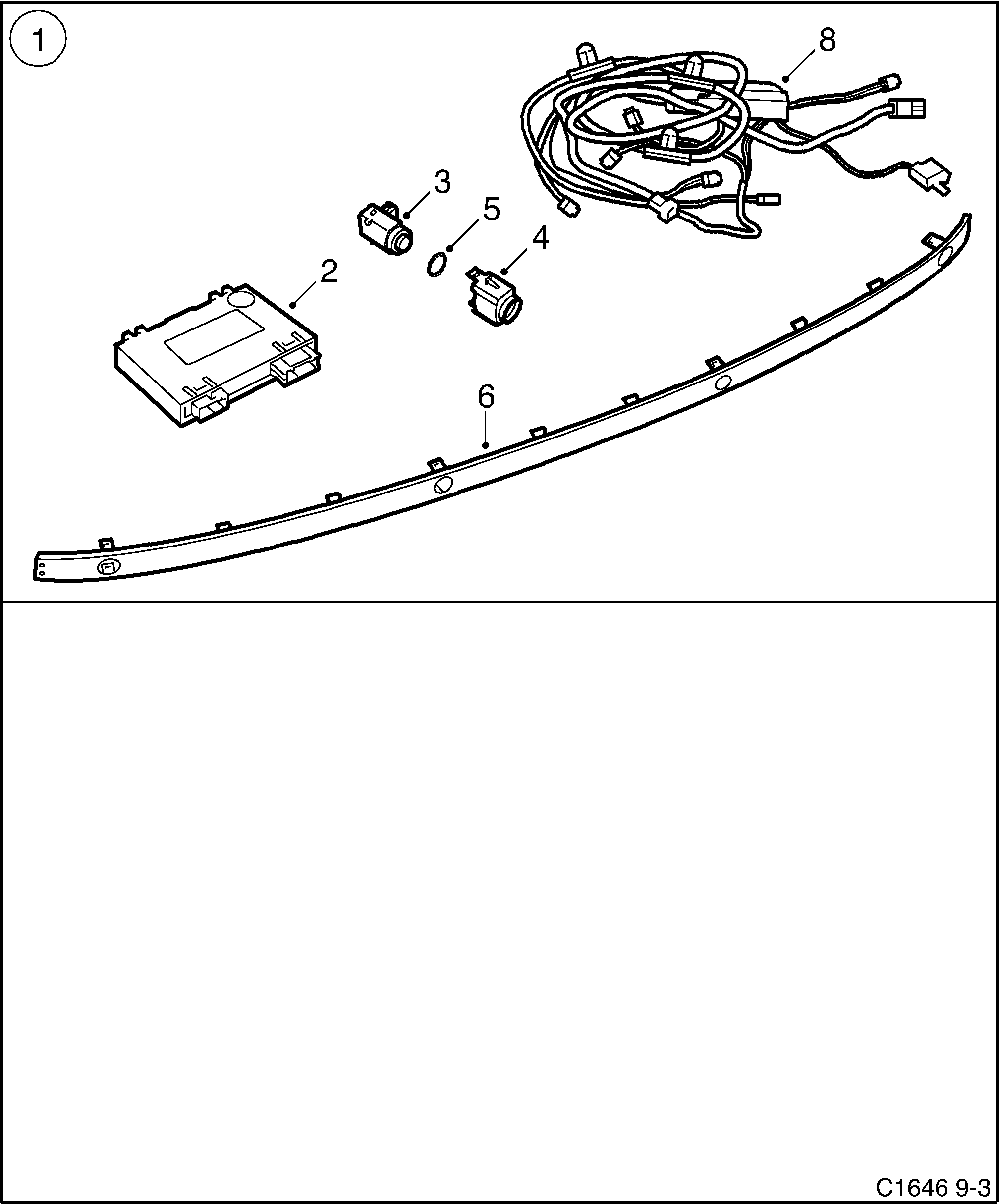 Saab 9-3 (9440) Saab Parking Assistance (SPA) diagram