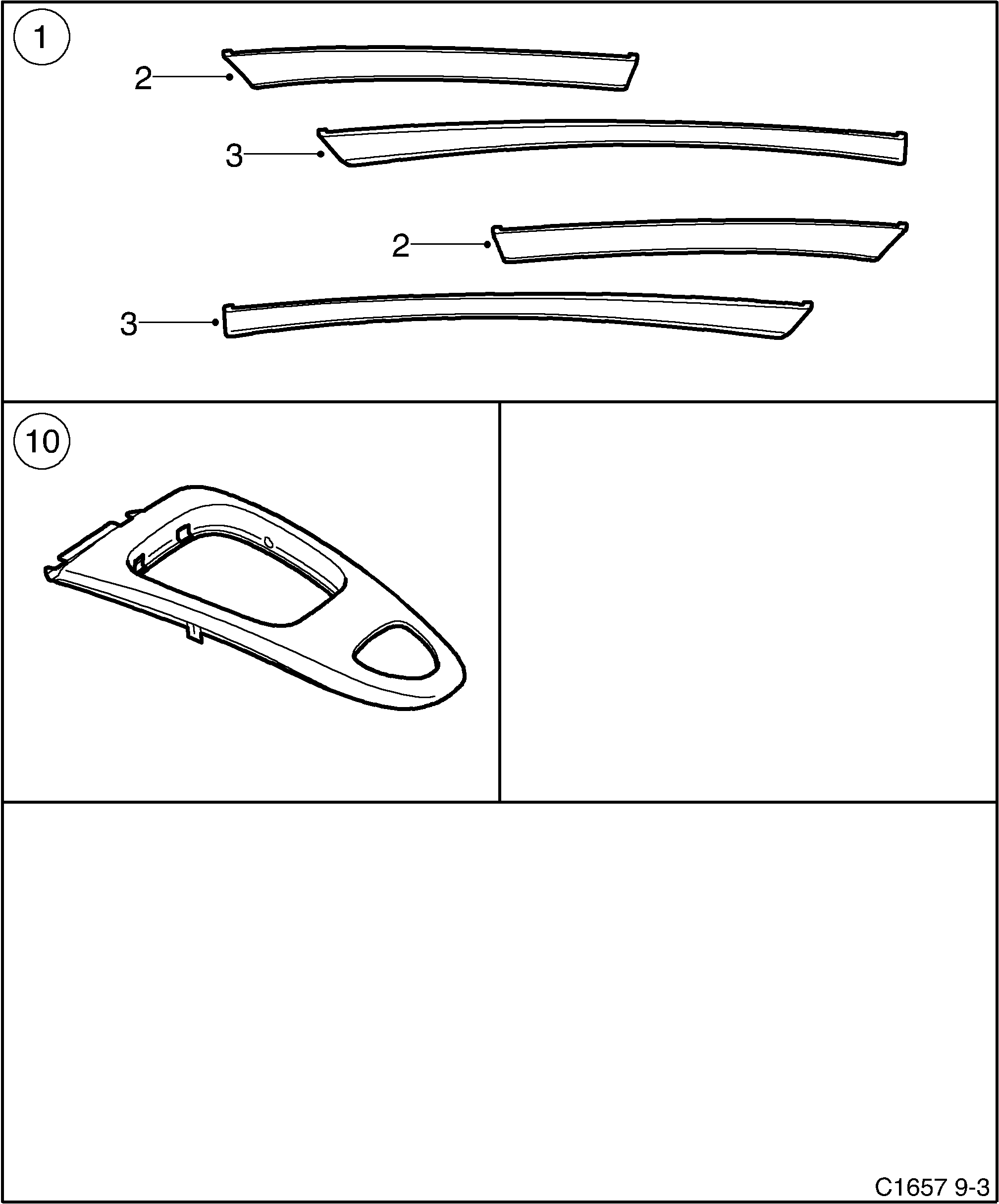 Saab 9-3 (9440) Wooden insert diagram