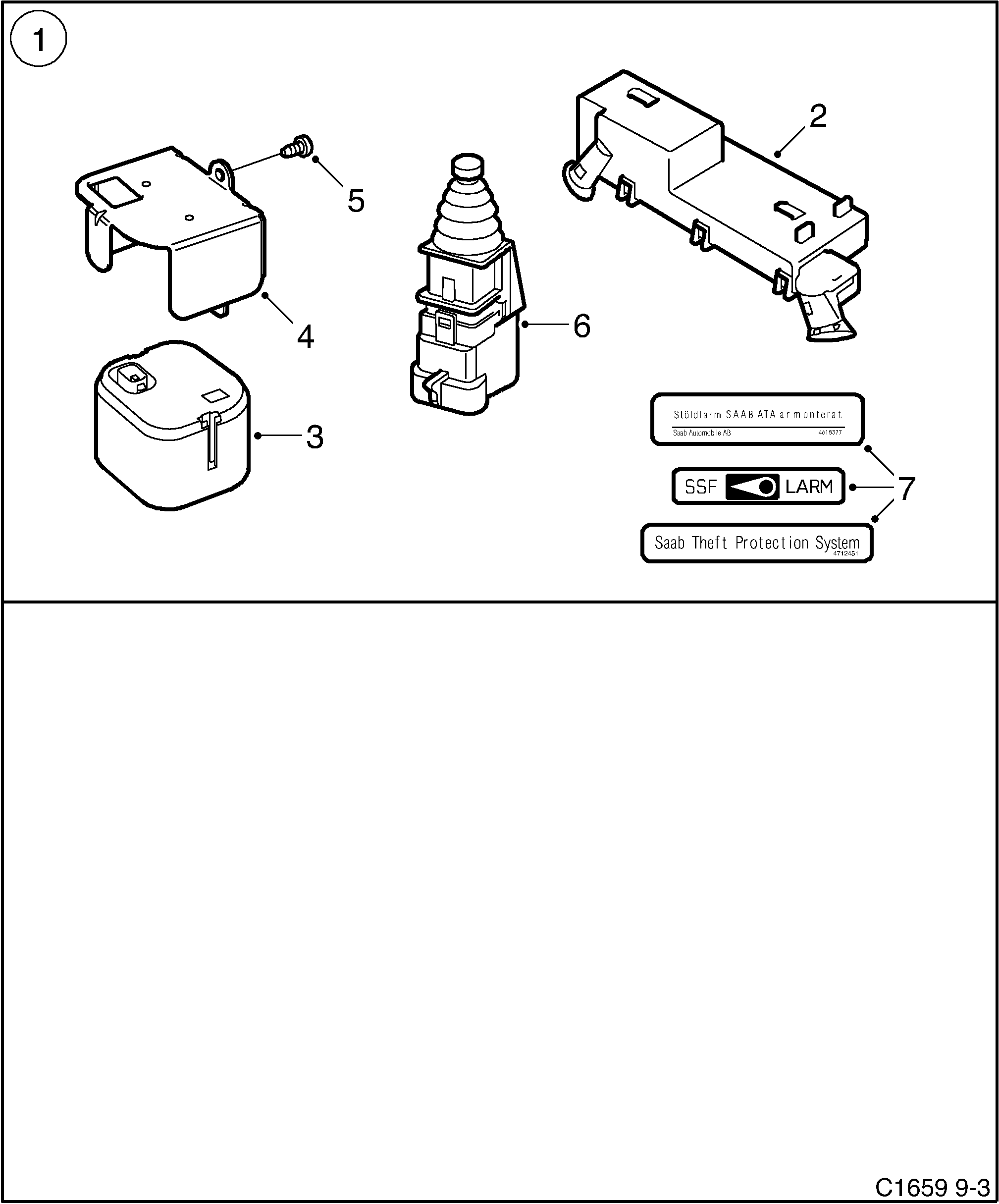Saab 9-3 (9440) Anti theft system diagram